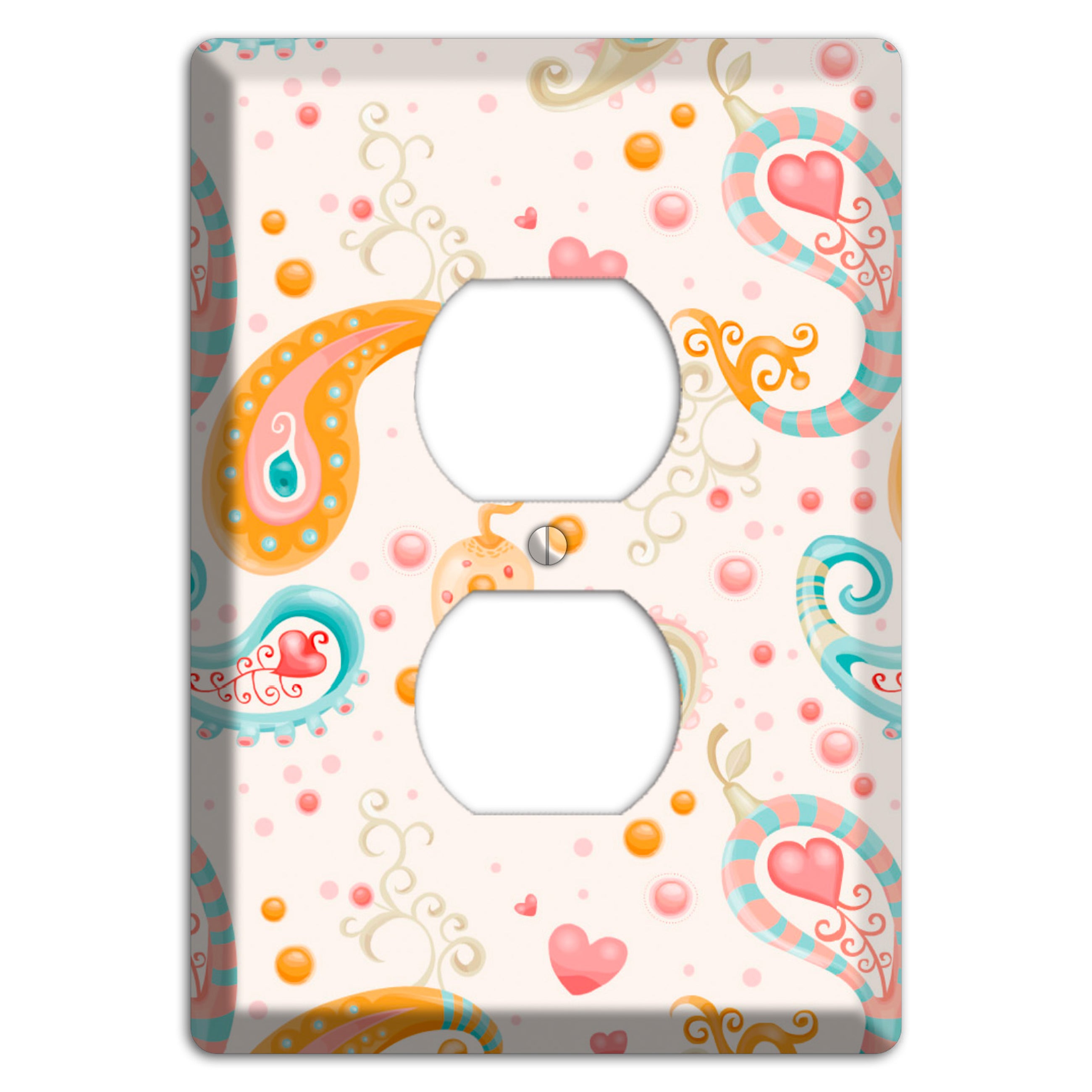 Multi Color Paisley Duplex Outlet Wallplate