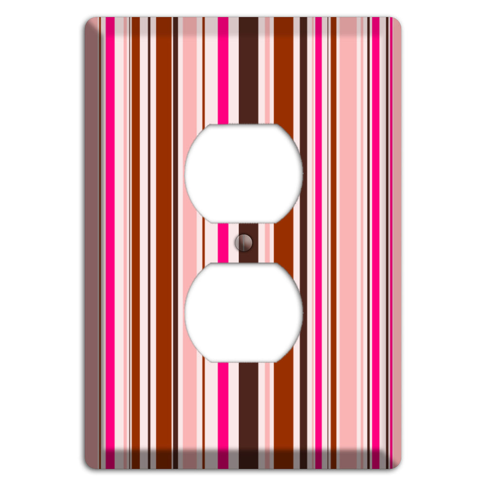 Pink Stripes Duplex Outlet Wallplate