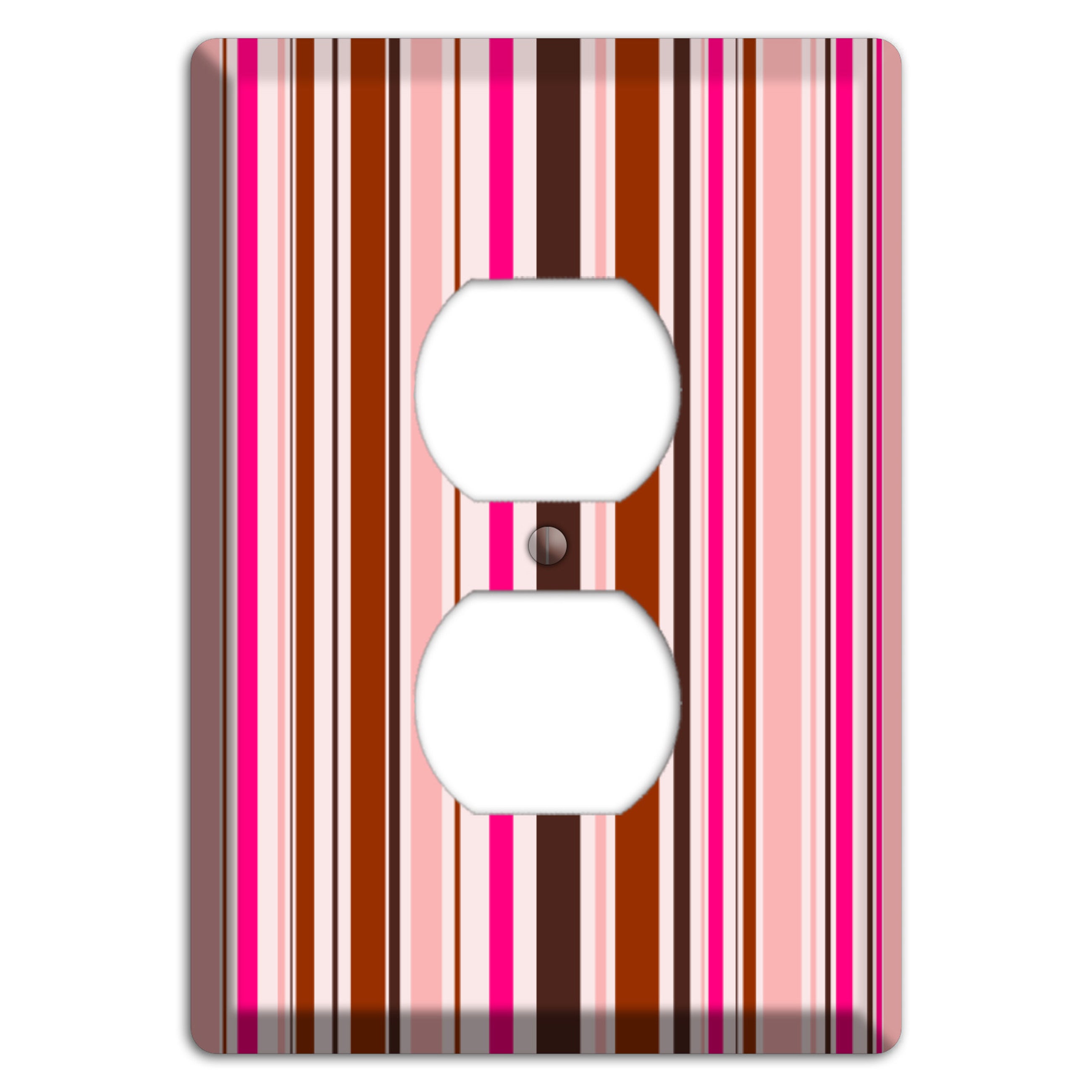 Pink Stripes Duplex Outlet Wallplate