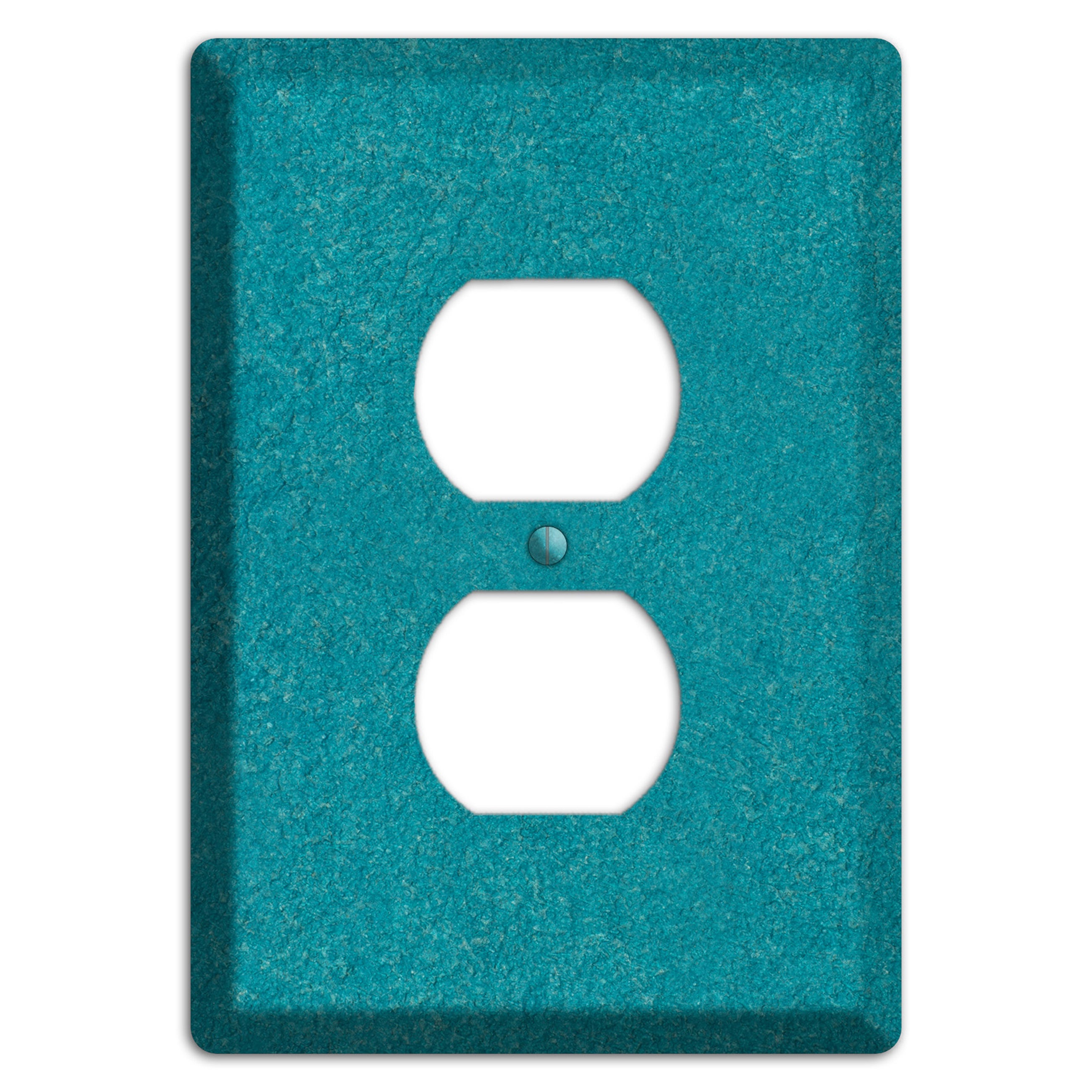 Stucco Teal Duplex Outlet Wallplate