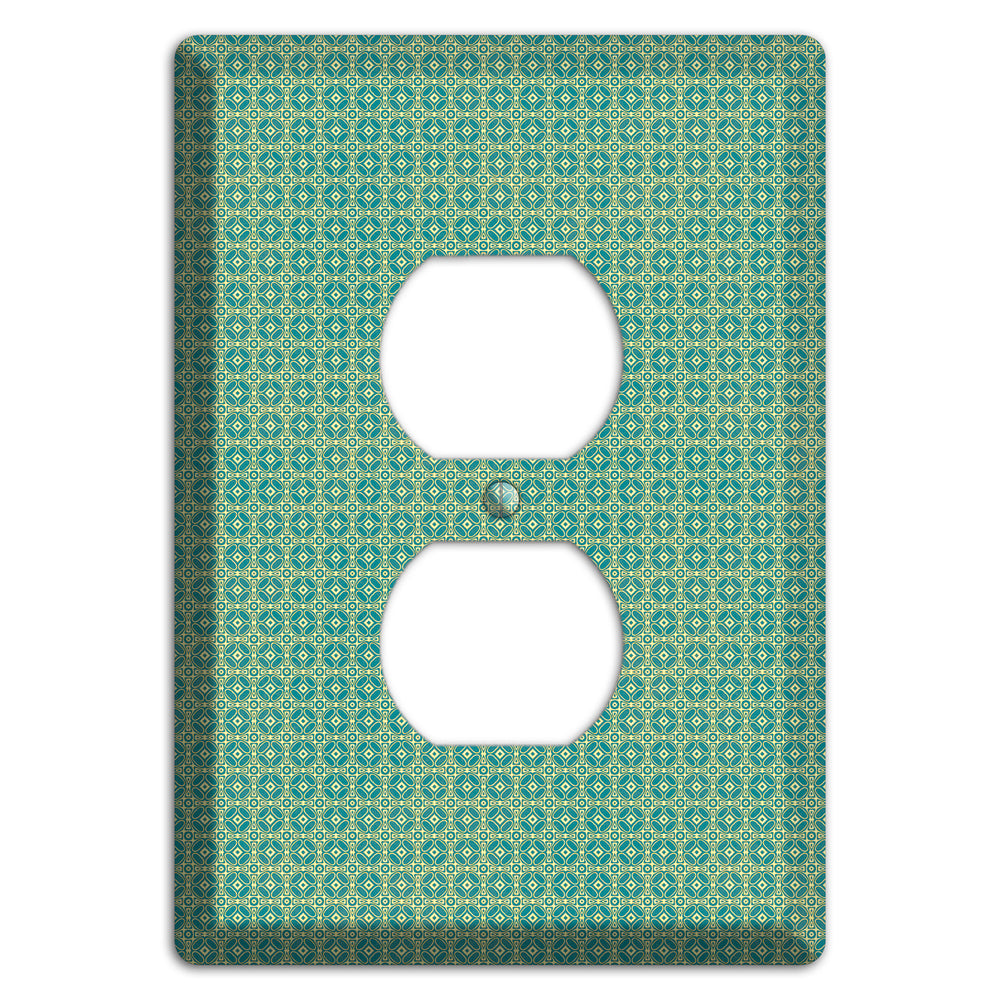 Multi Soft Green Arabesque Duplex Outlet Wallplate