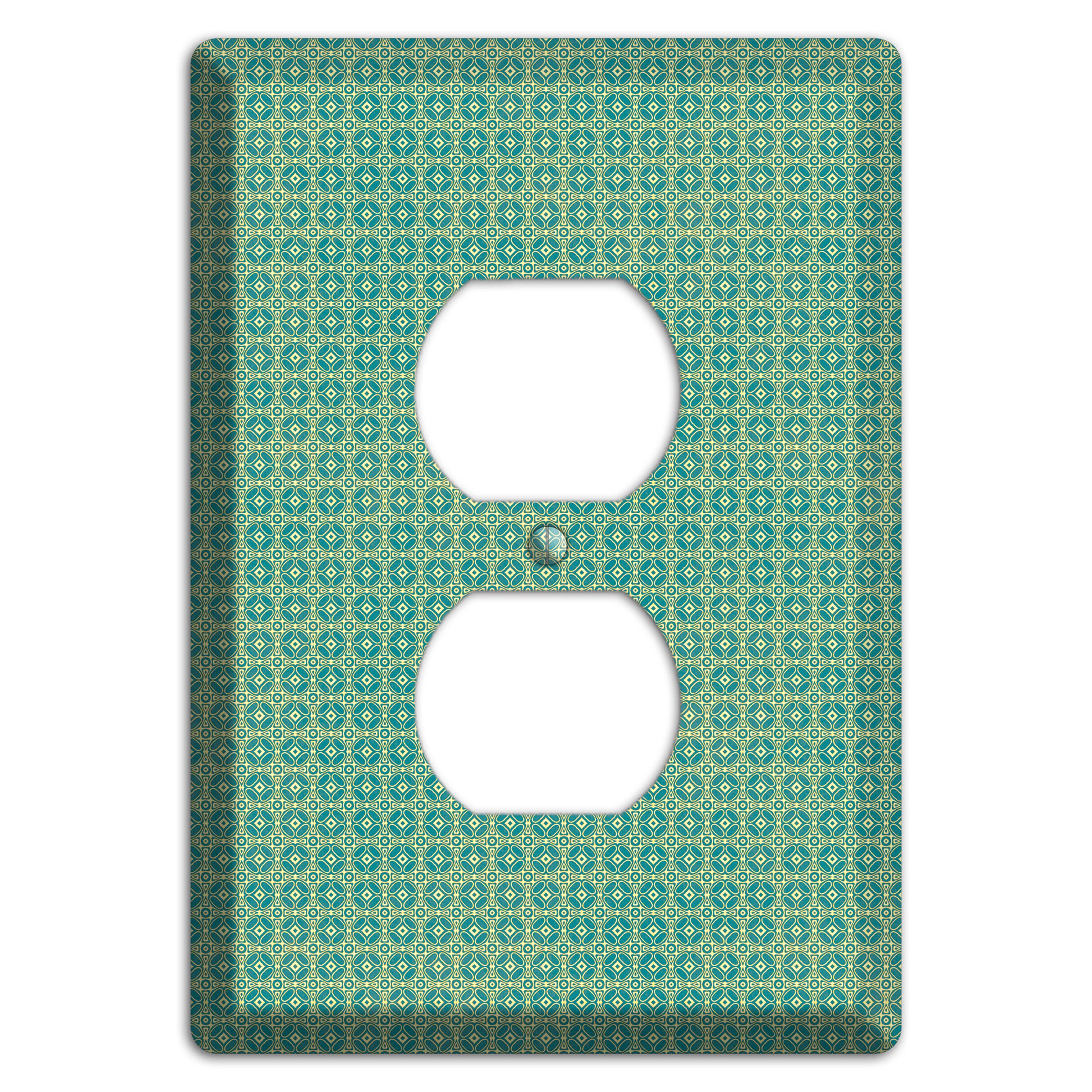 Multi Soft Green Arabesque Duplex Outlet Wallplate
