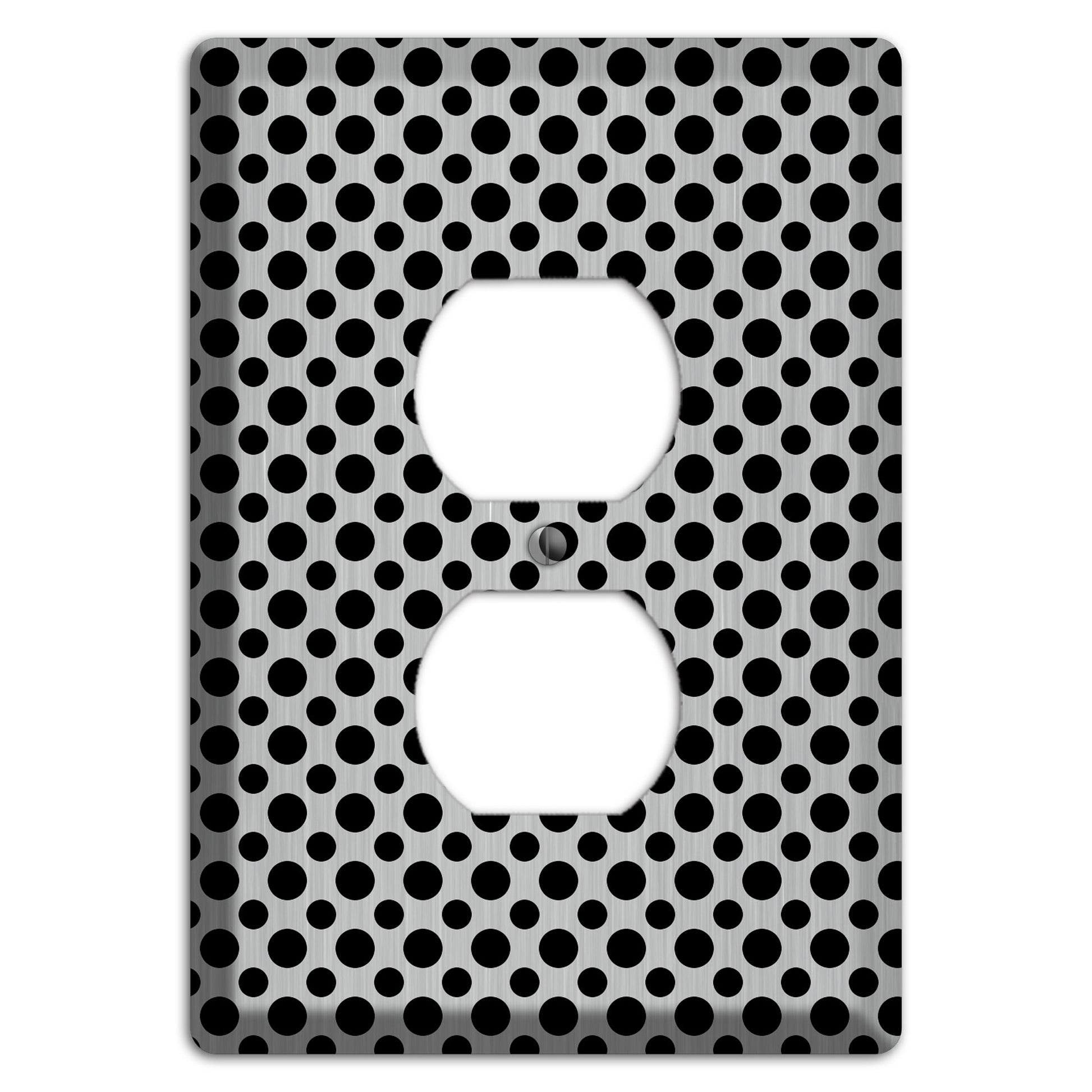Multi Small Polka Dots Stainless Duplex Outlet Wallplate