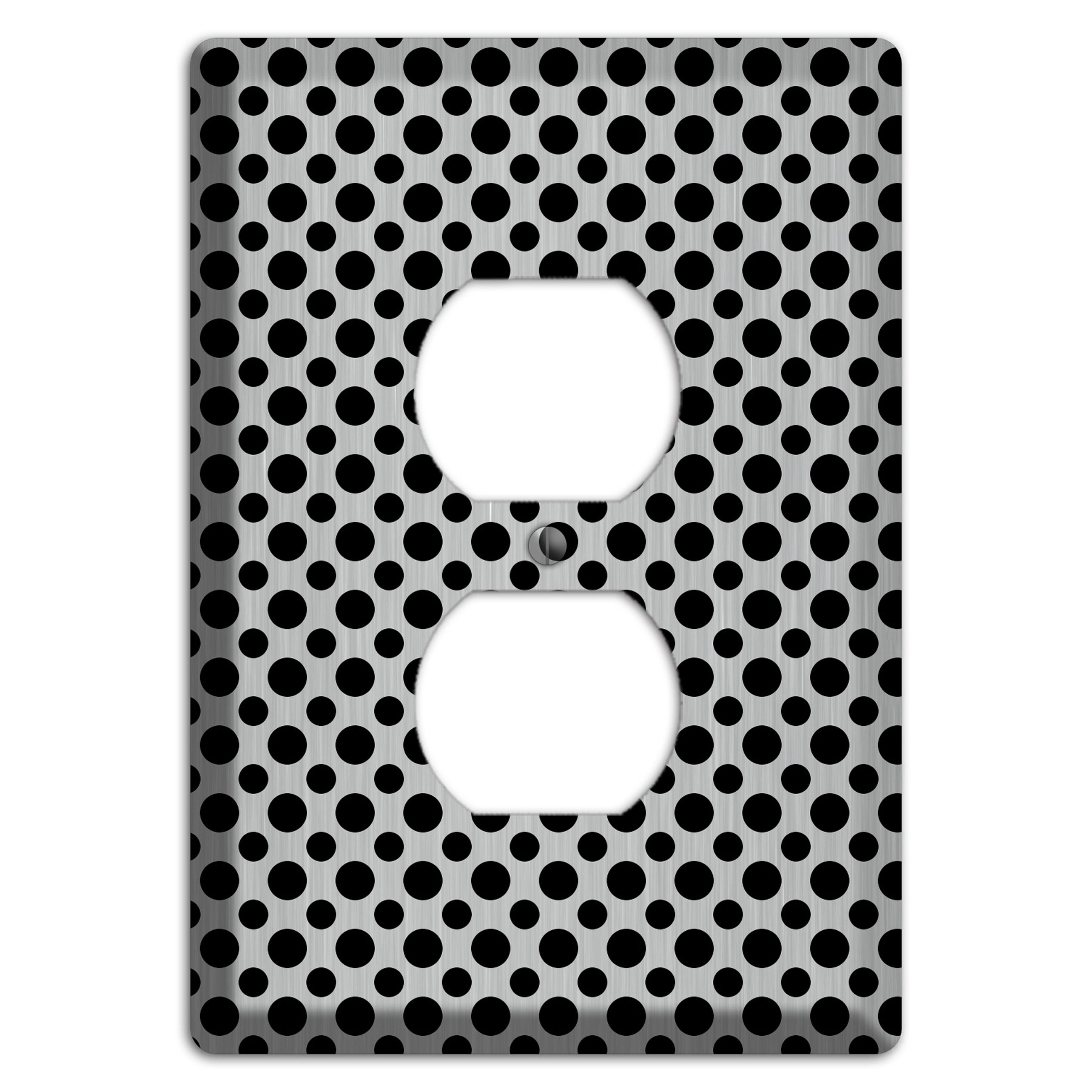 Multi Small Polka Dots Stainless Duplex Outlet Wallplate