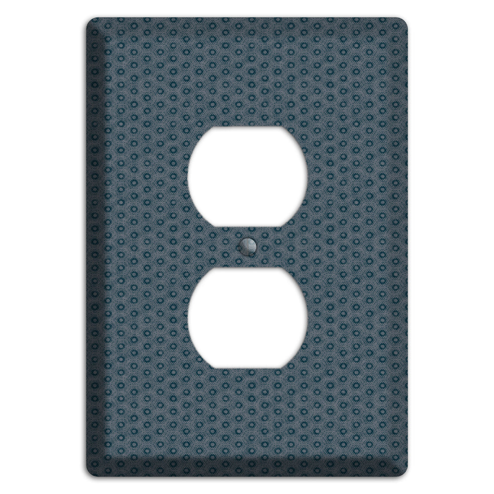 Blue Grey Foulard Duplex Outlet Wallplate