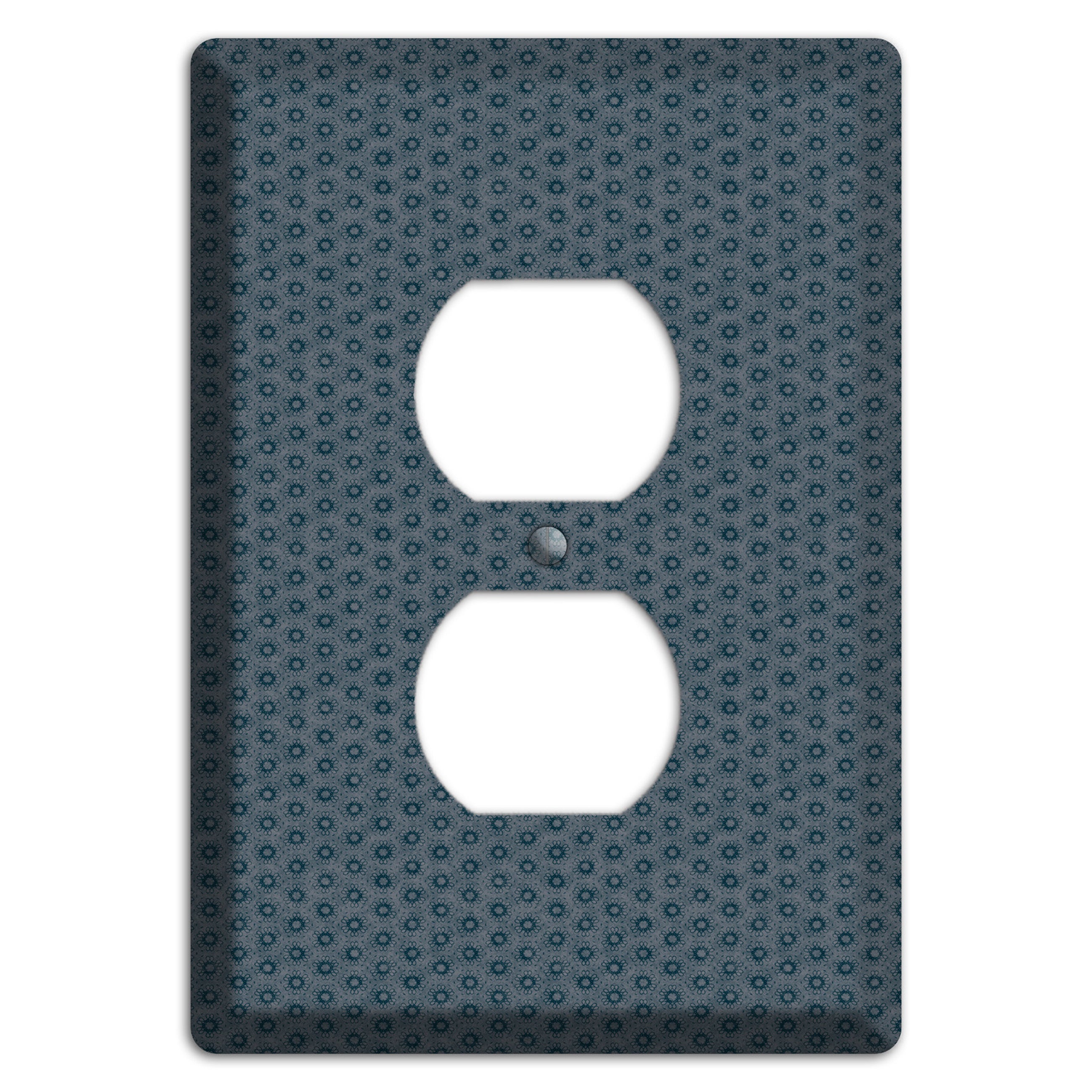 Blue Grey Foulard Duplex Outlet Wallplate
