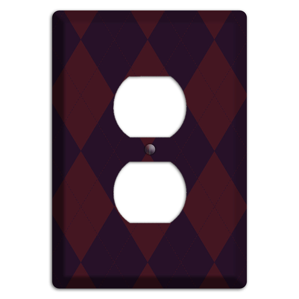 Burgundy Argyle Duplex Outlet Wallplate