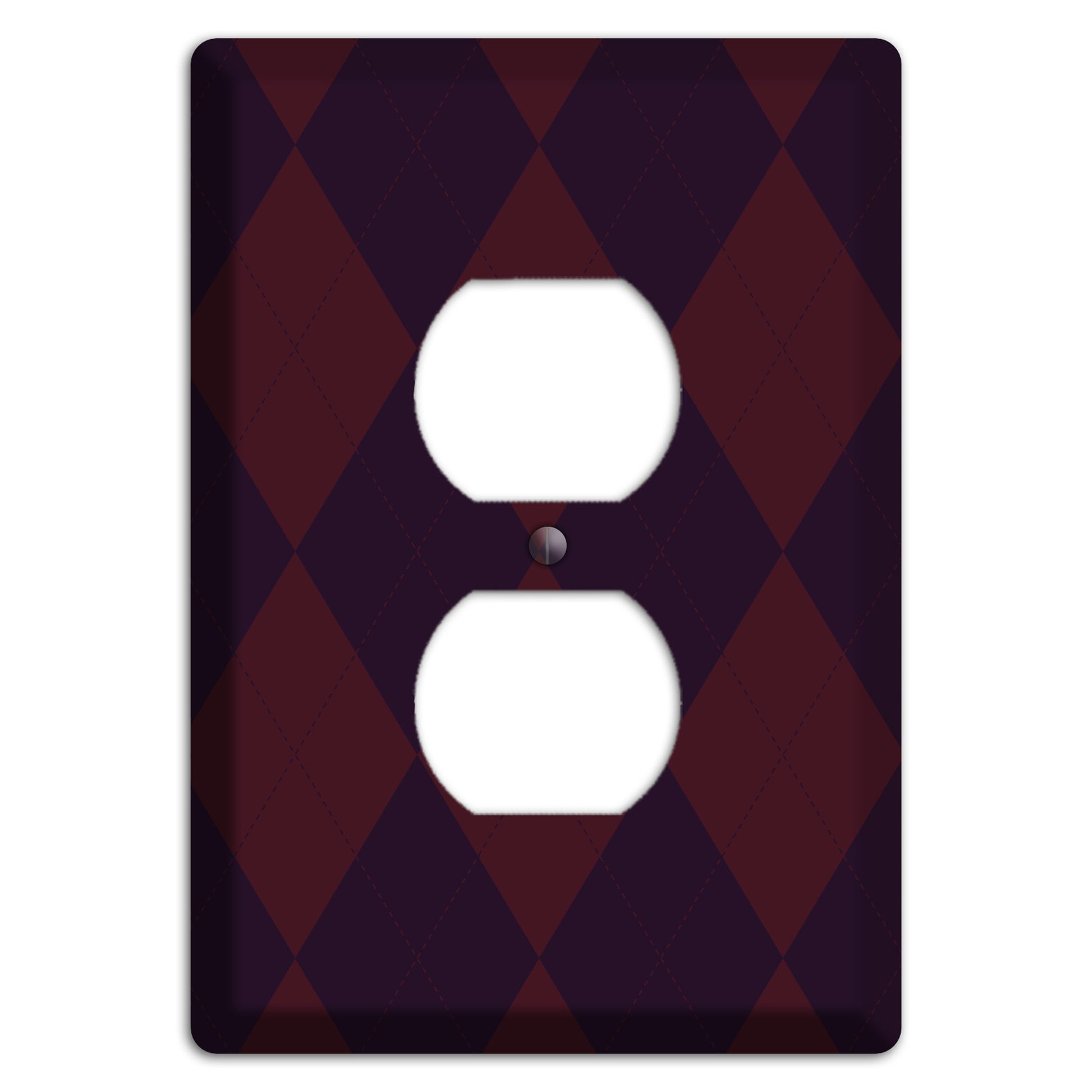 Burgundy Argyle Duplex Outlet Wallplate