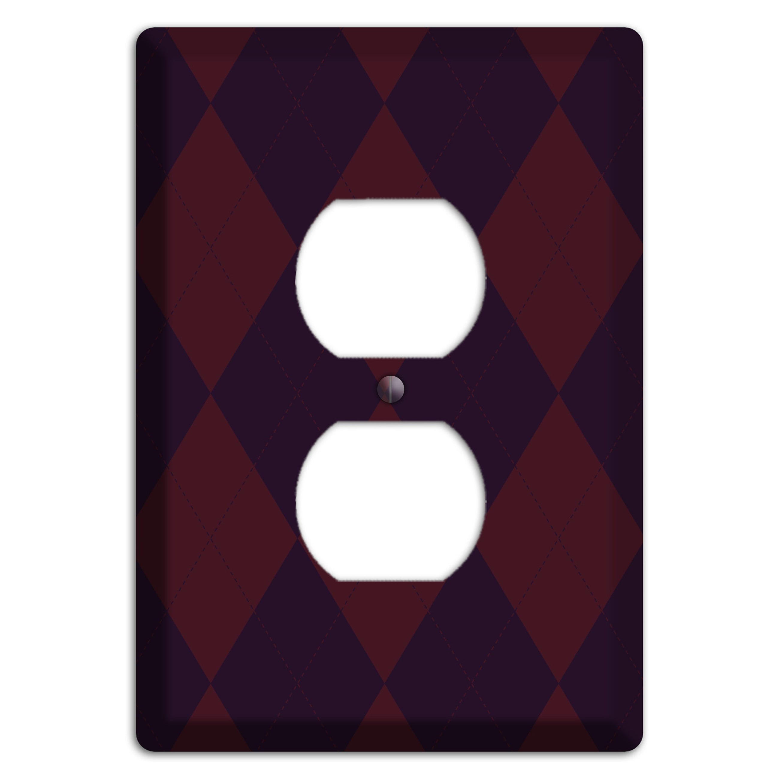 Burgundy Argyle Duplex Outlet Wallplate