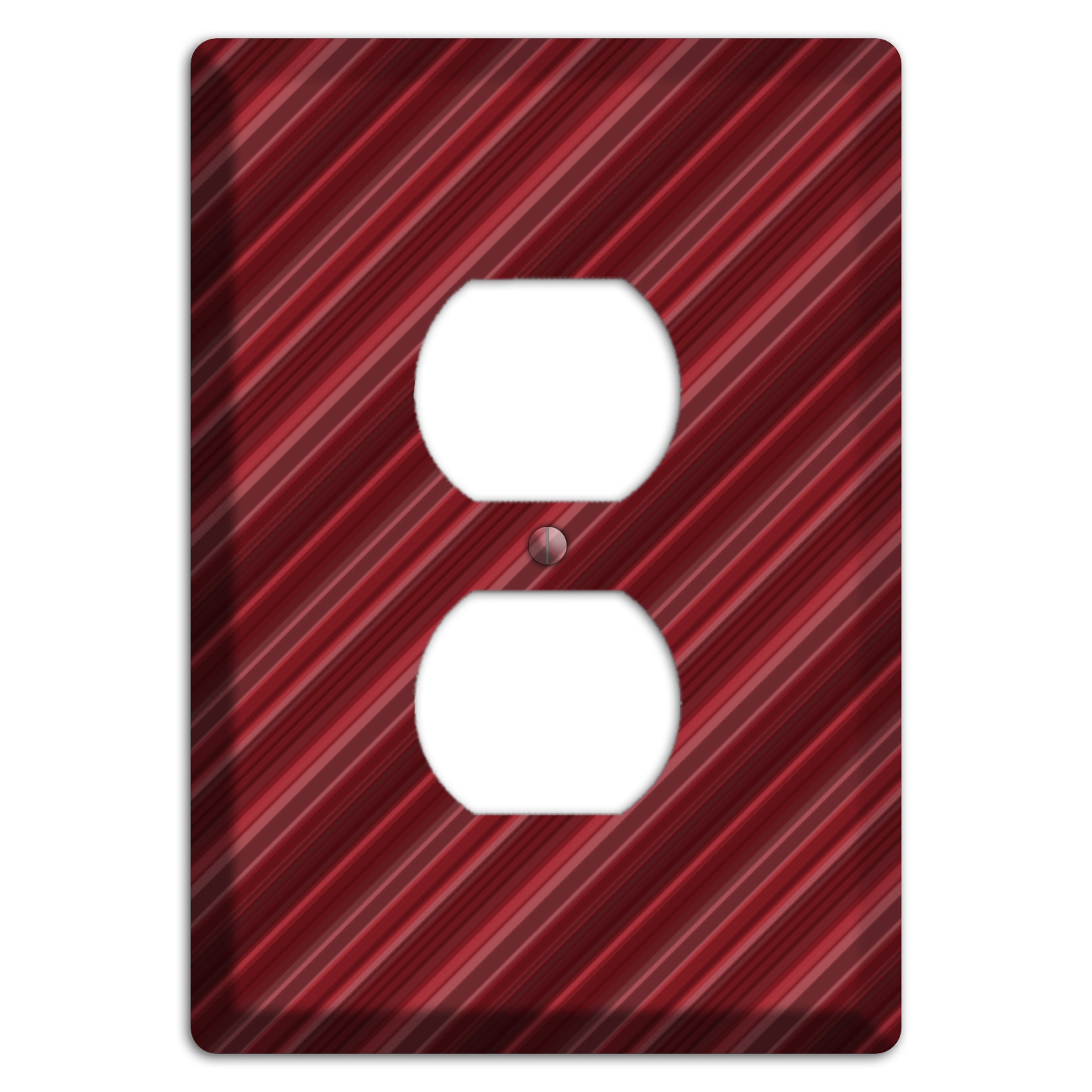 Burgundy Multi Angled Stripes Duplex Outlet Wallplate
