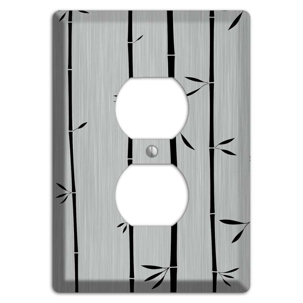 Bamboo Stainless Steel Duplex Outlet Wallplate