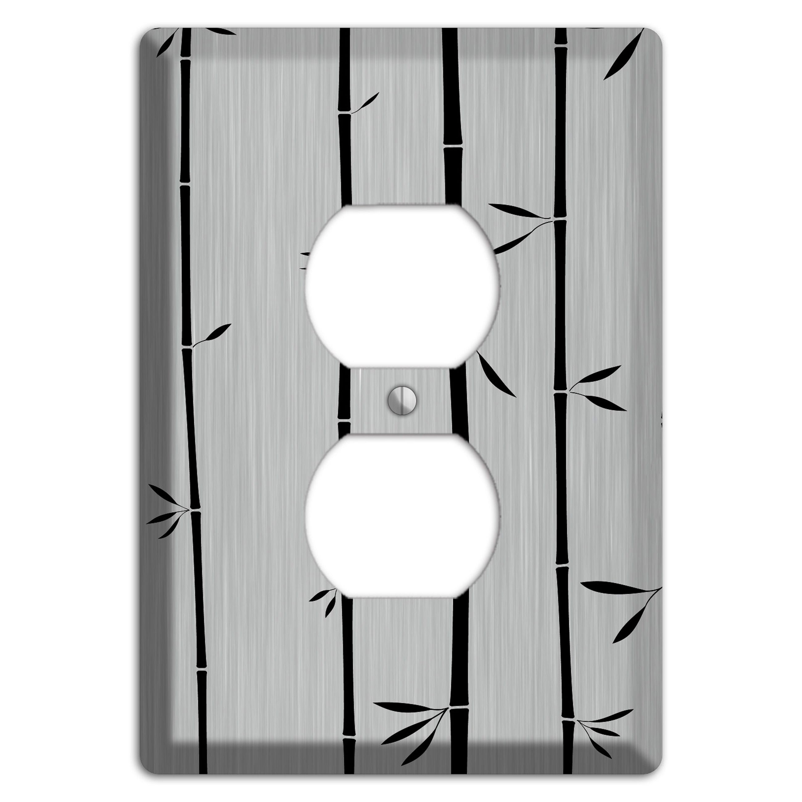 Bamboo  Stainless Duplex Outlet Wallplate