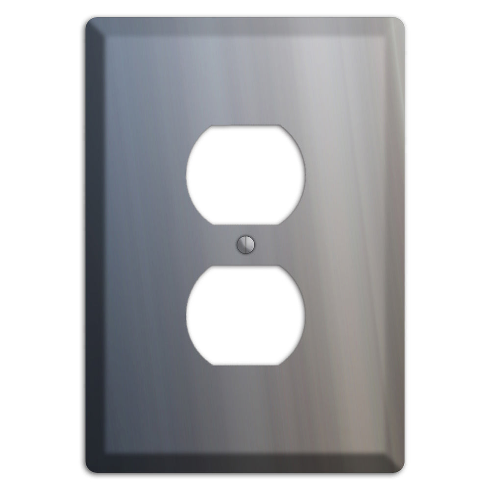 White with Blue Retro Burst Duplex Outlet Wallplate