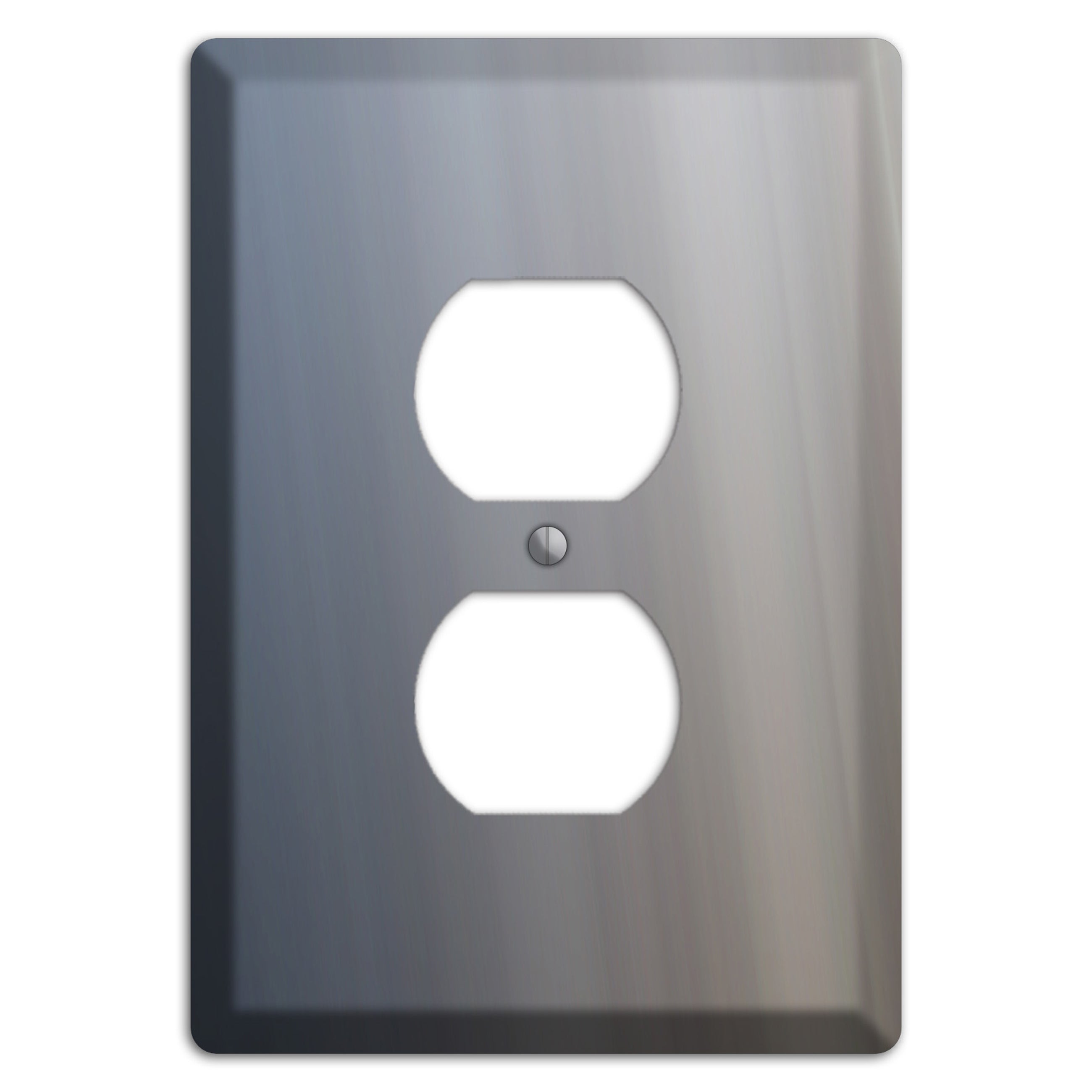 White with Blue Retro Burst Duplex Outlet Wallplate
