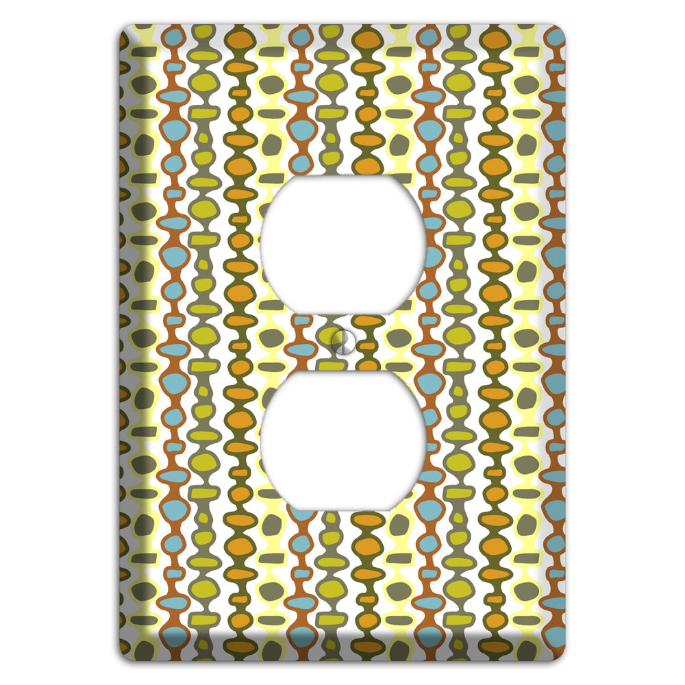 Multi Grey and Umber Bead and Reel Duplex Outlet Wallplate