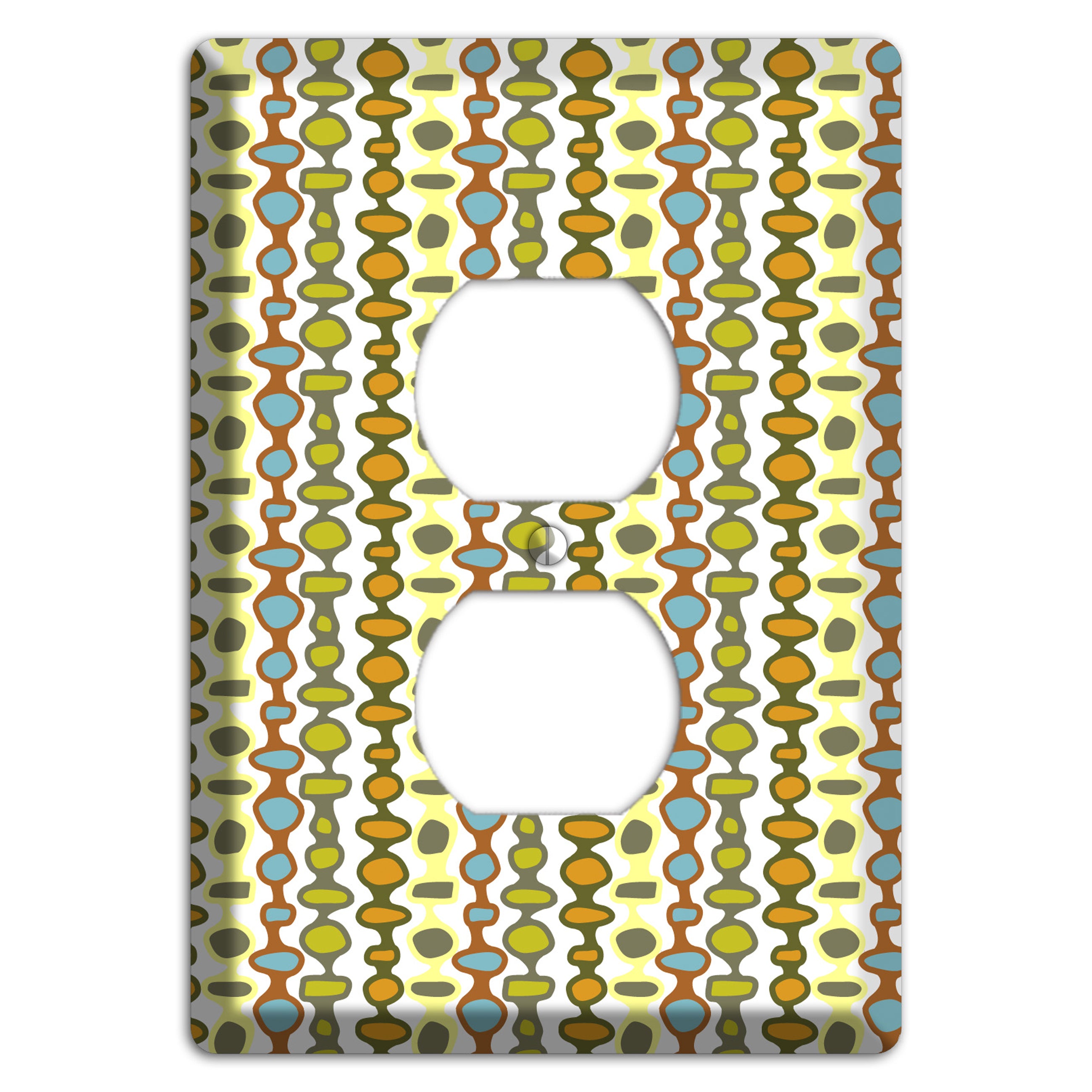 Multi Grey and Umber Bead and Reel Duplex Outlet Wallplate