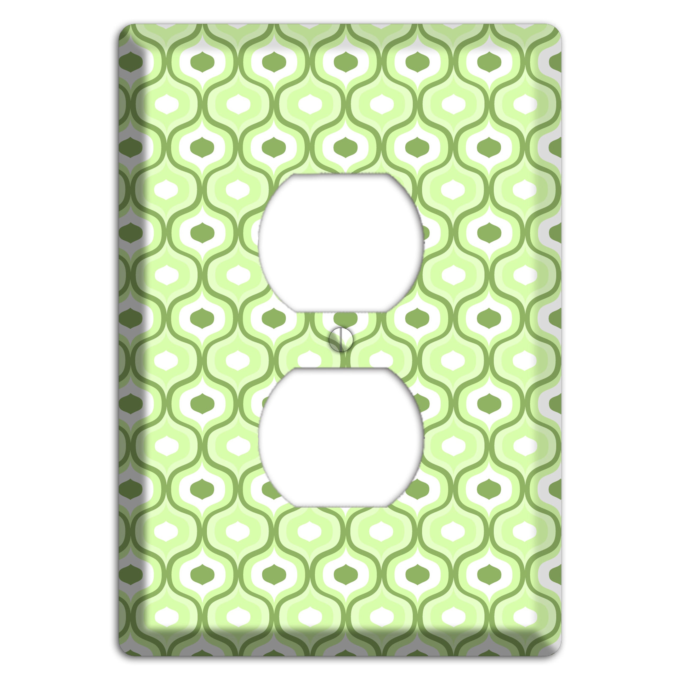 Multi Green Double Scallop Duplex Outlet Wallplate
