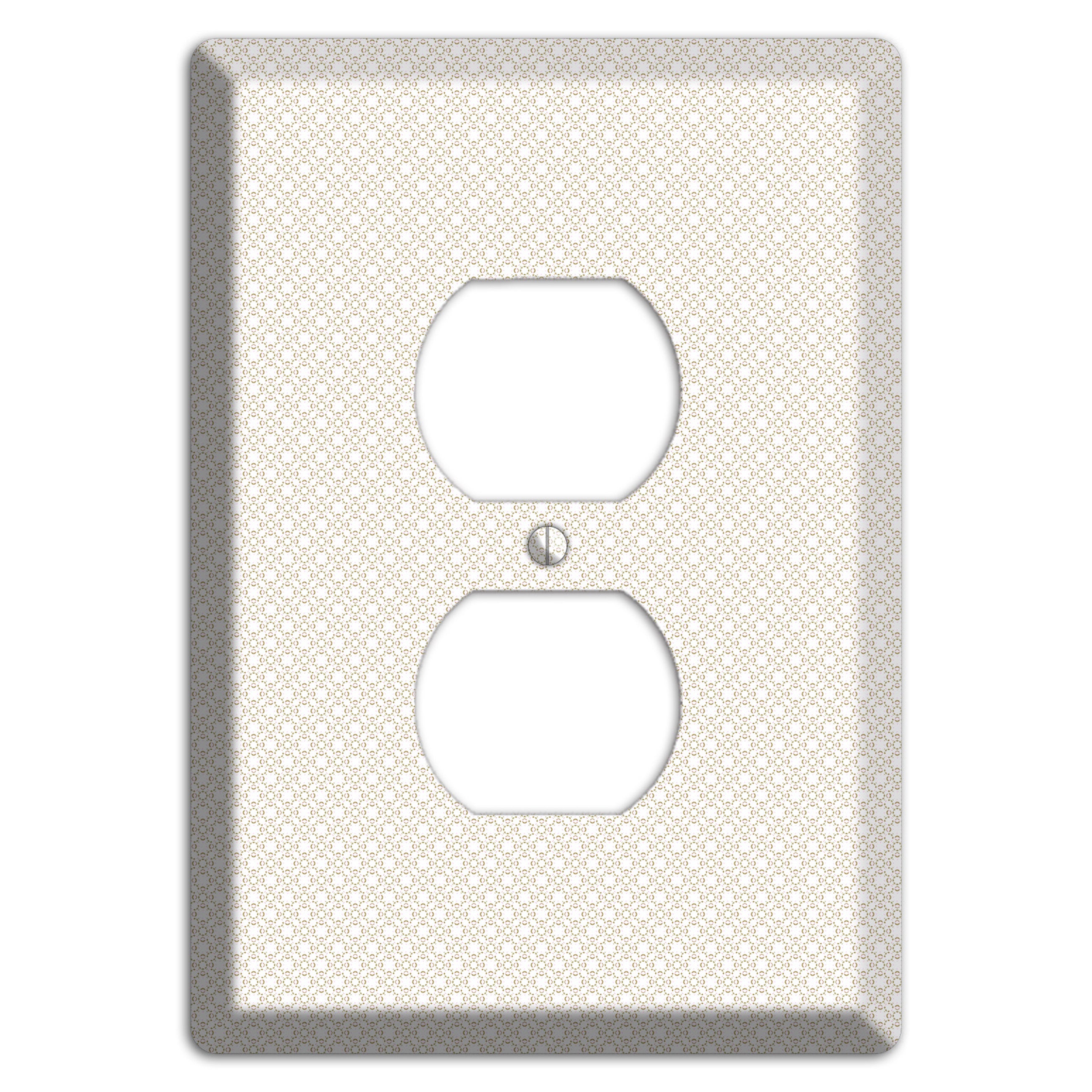 Off White Geometric Duplex Outlet Wallplate