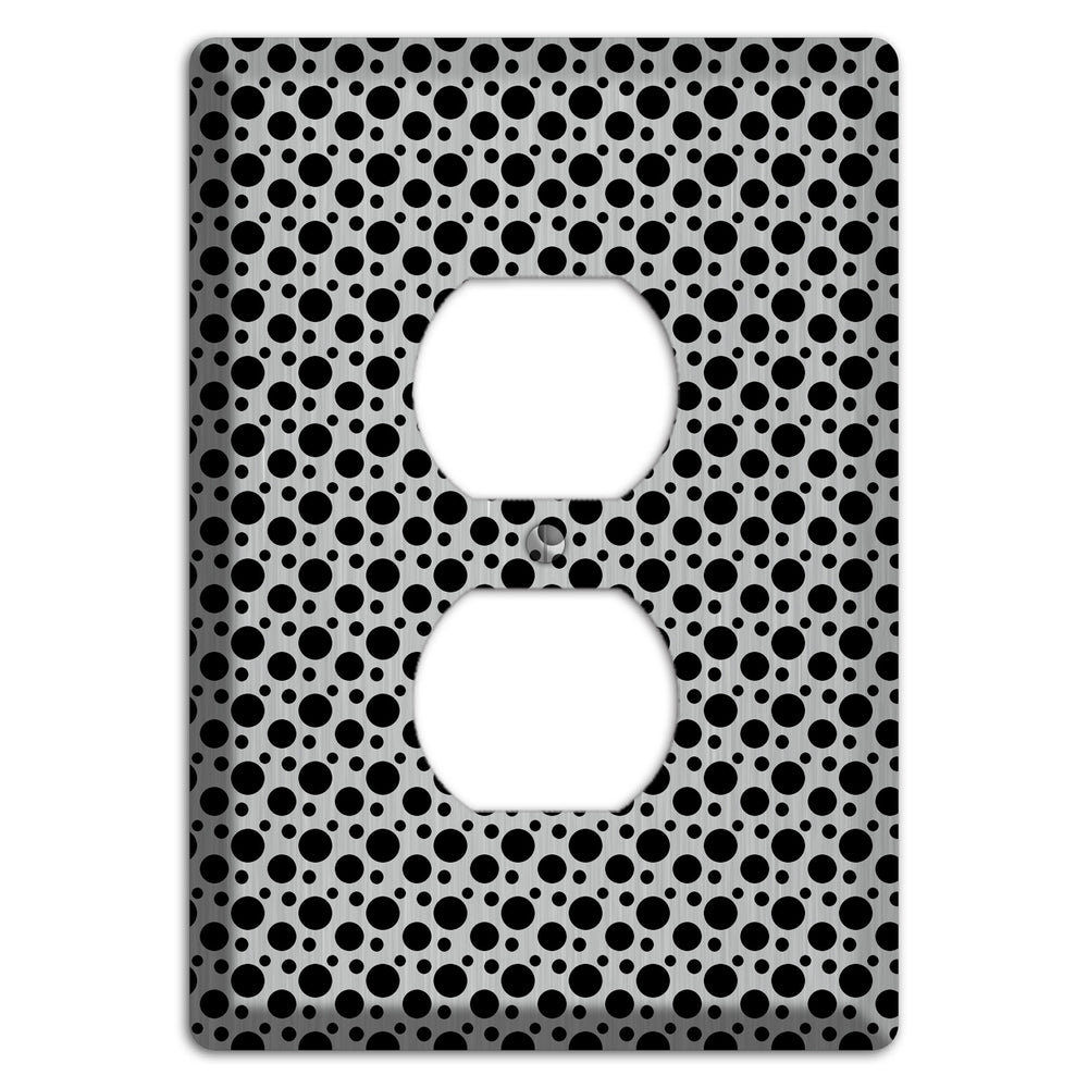 Small and Tiny Polka Dots Stainless Steel Duplex Outlet Wallplate