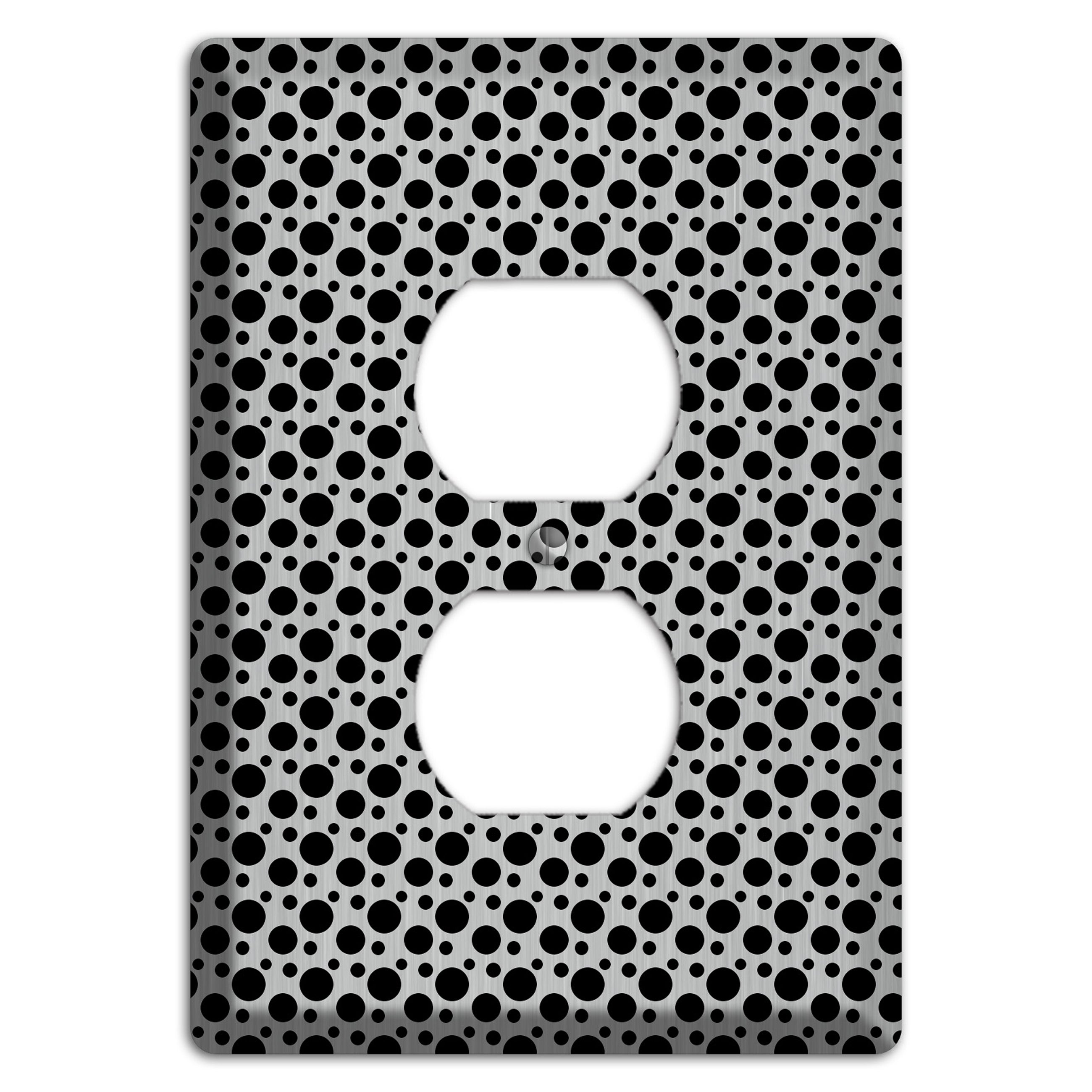 Small and Tiny Polka Dots Stainless Duplex Outlet Wallplate