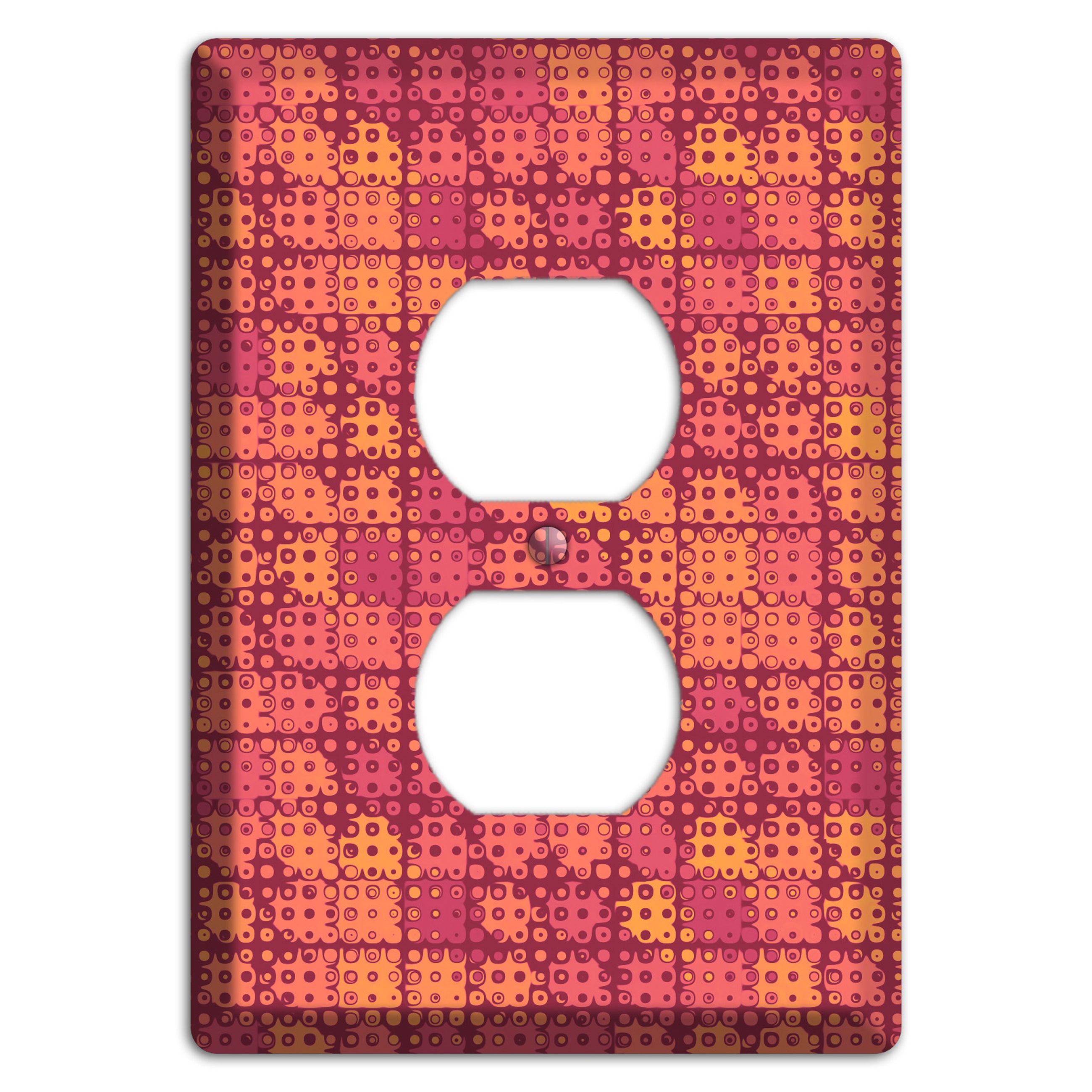 Coral Grunge Squares Duplex Outlet Wallplate