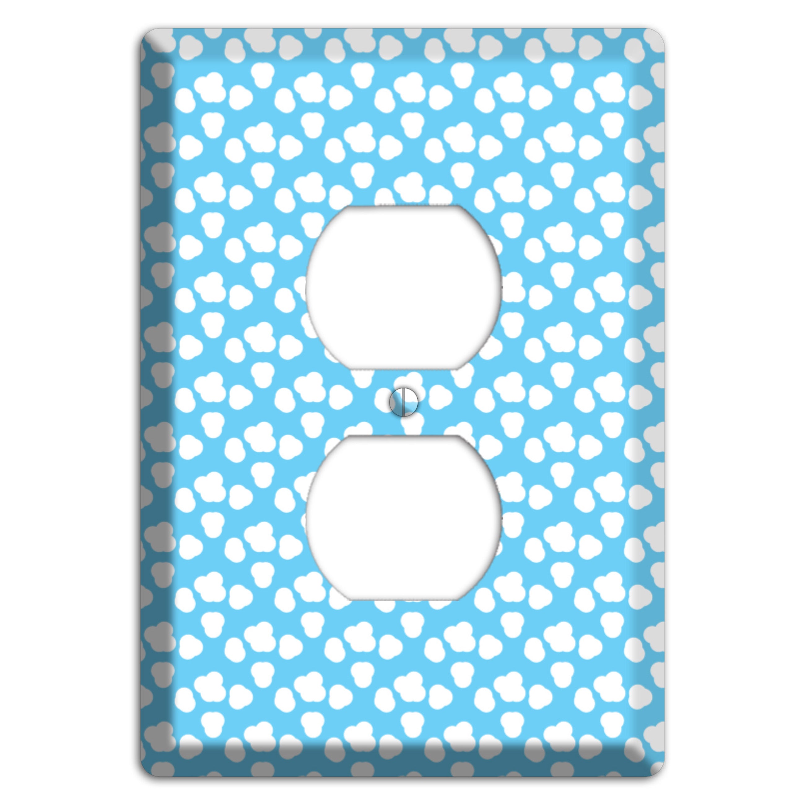 Blue Small Clouds Duplex Outlet Wallplate