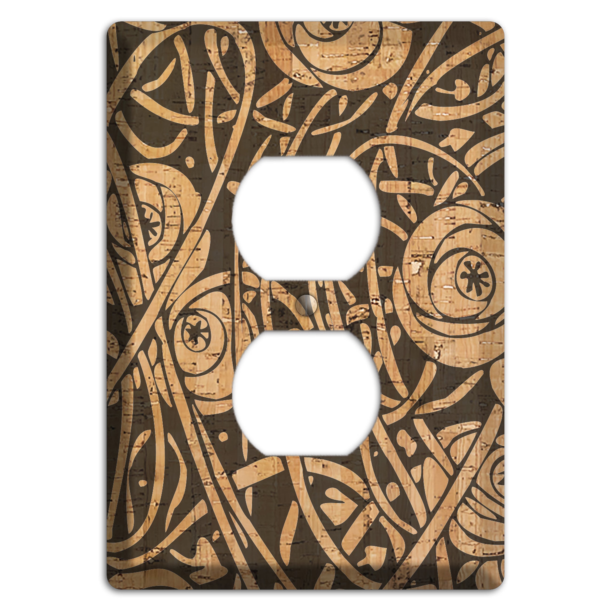 Deco Floral Cork Duplex Outlet Wallplate