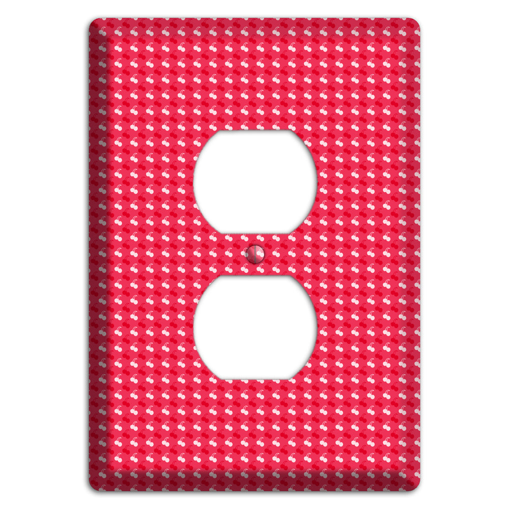 Red with White Motif Duplex Outlet Wallplate