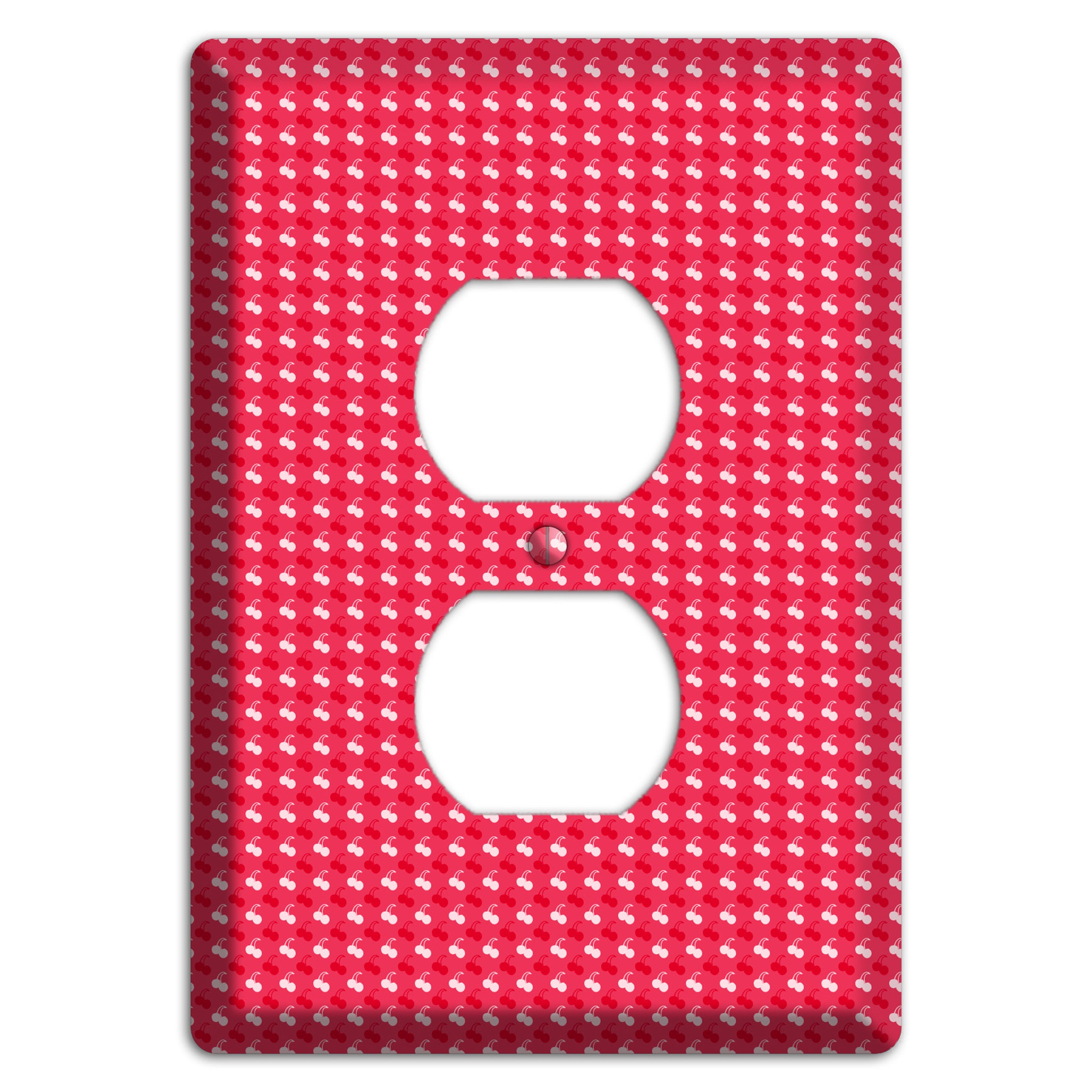 Red with White Motif Duplex Outlet Wallplate