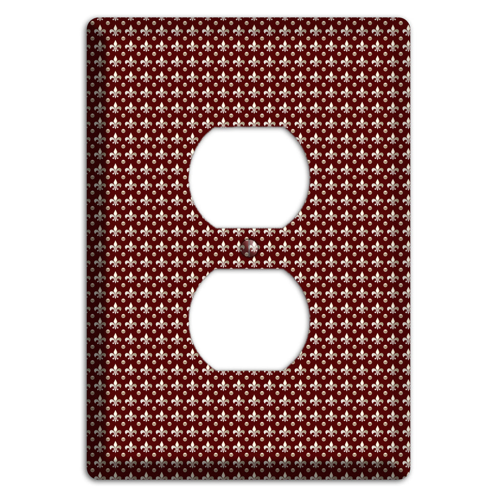 Brown Fleur de Lis Duplex Outlet Wallplate