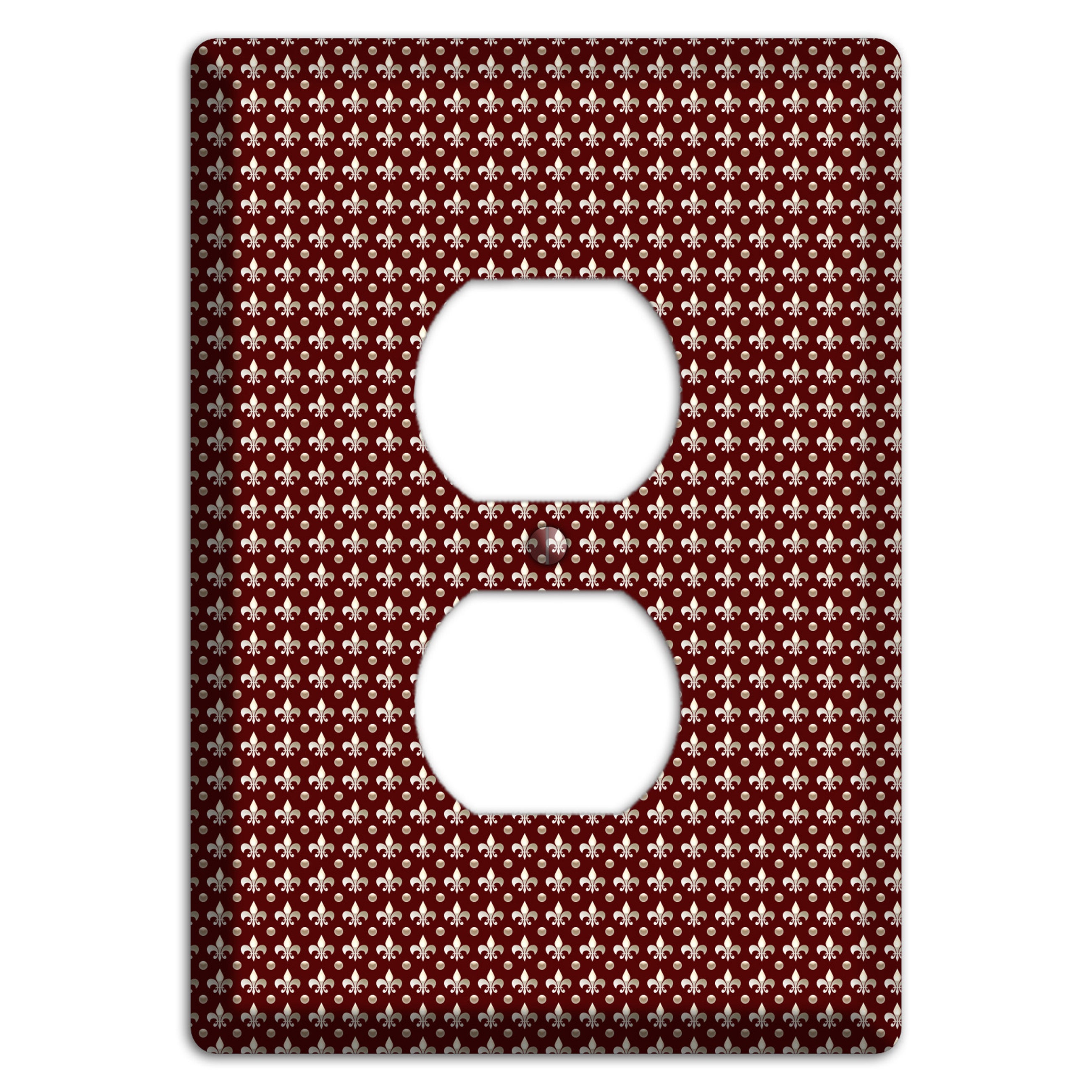 Brown Fleur de Lis Duplex Outlet Wallplate