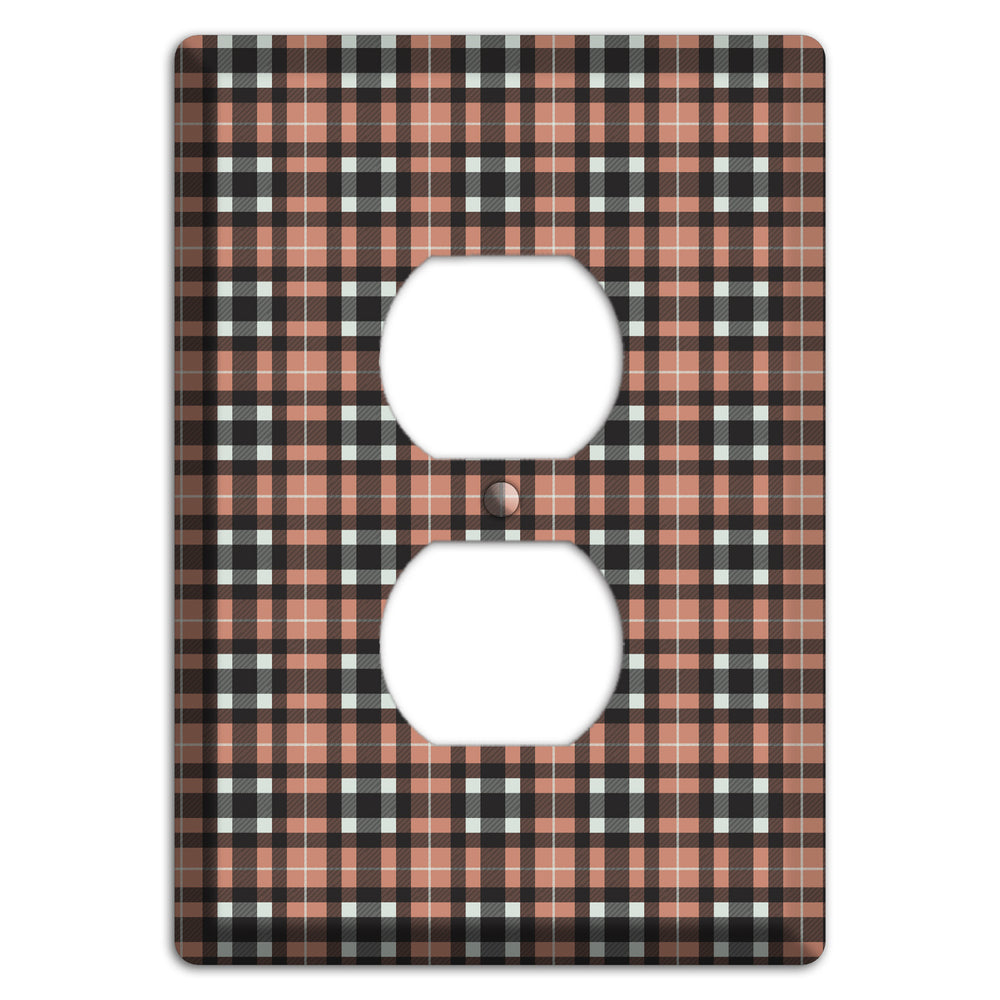 Light Brown Plaid Duplex Outlet Wallplate