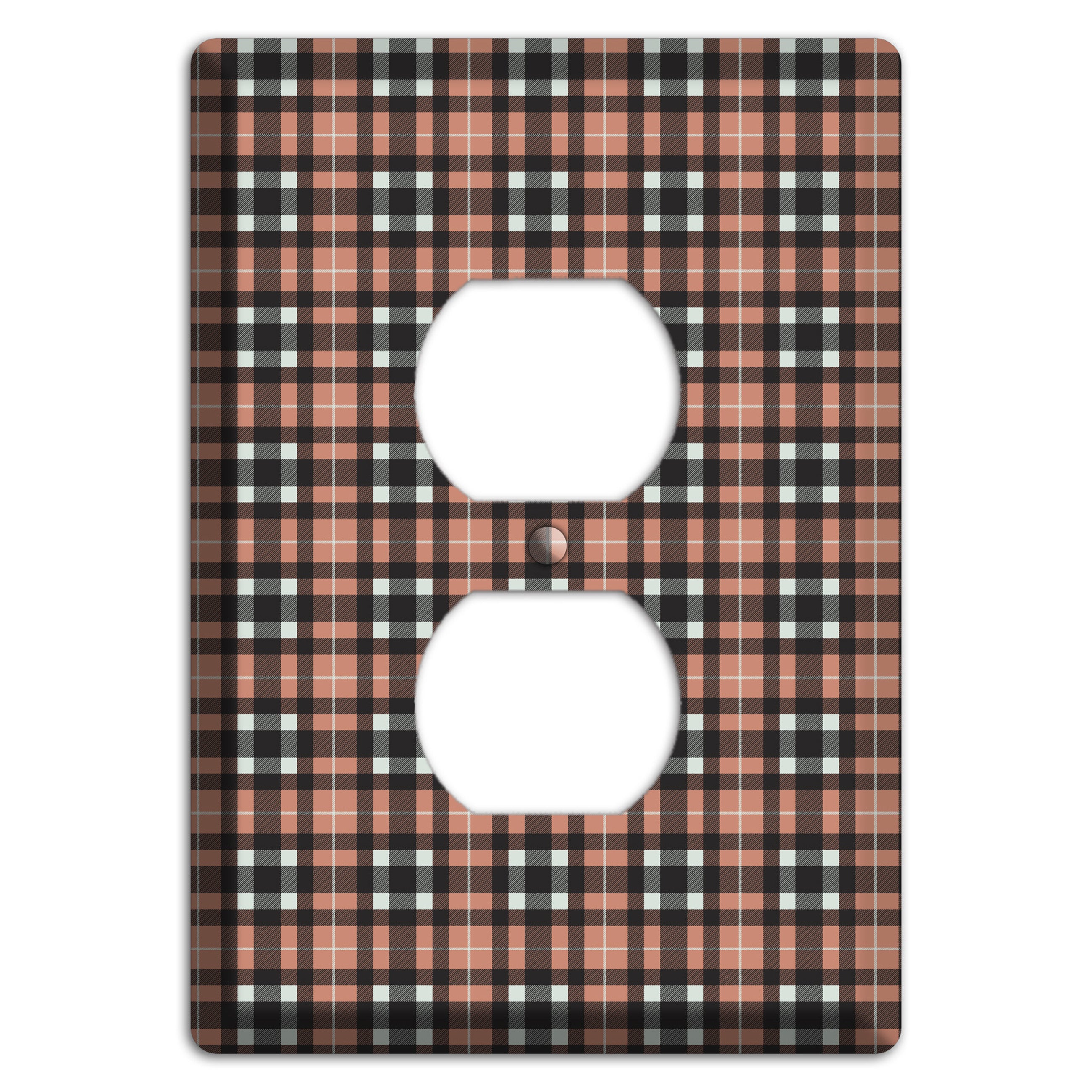 Light Brown Plaid Duplex Outlet Wallplate