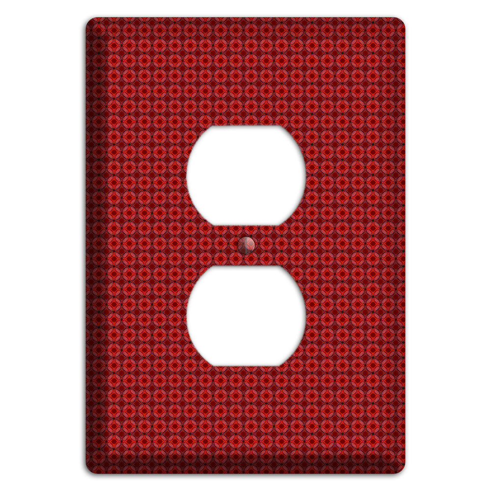 Multi Red Tiled Foulard Duplex Outlet Wallplate