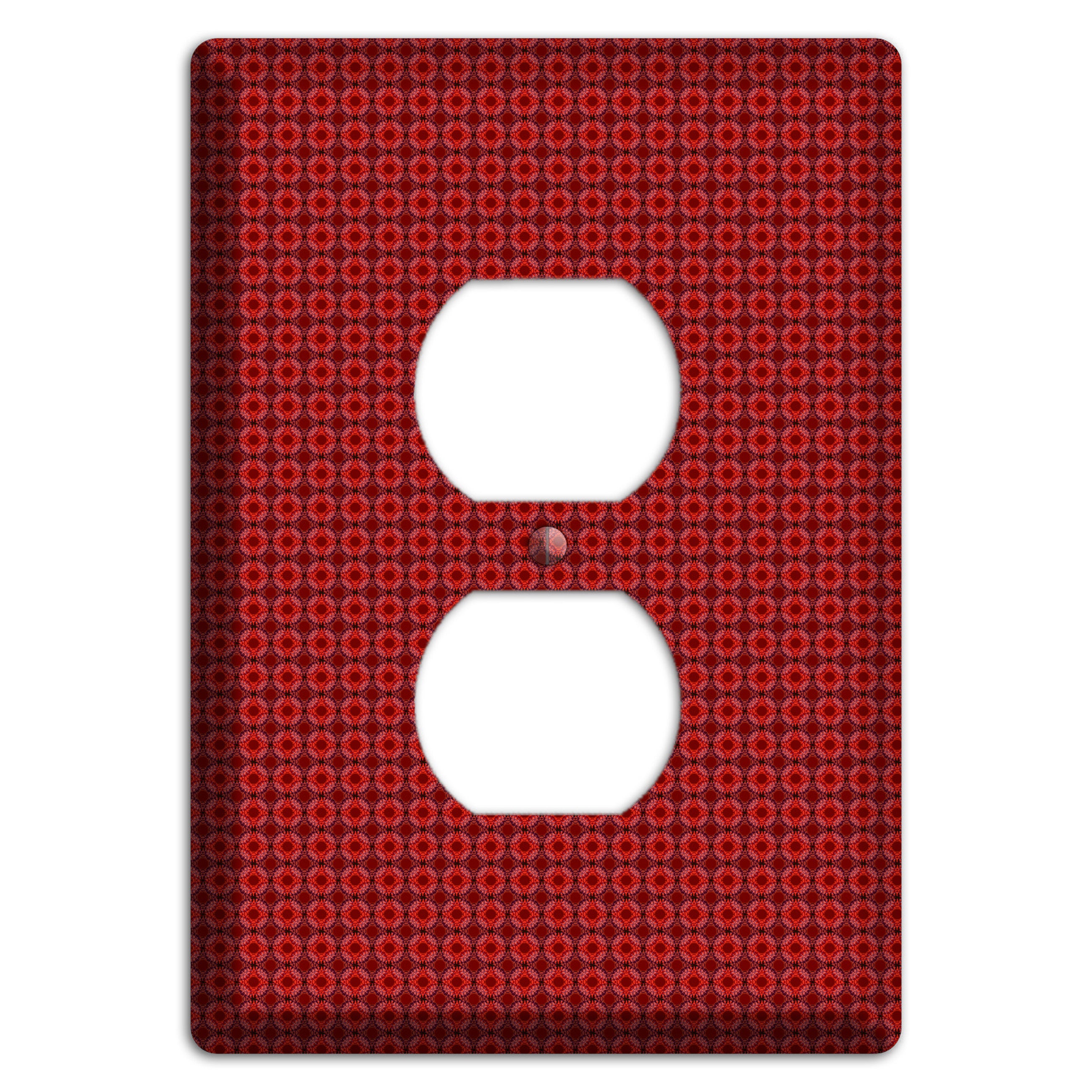 Multi Red Tiled Foulard Duplex Outlet Wallplate