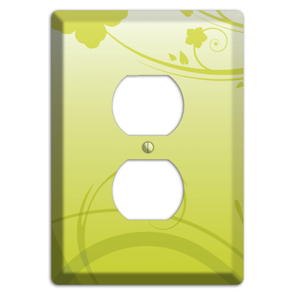 Green Swirls Duplex Outlet Wallplate