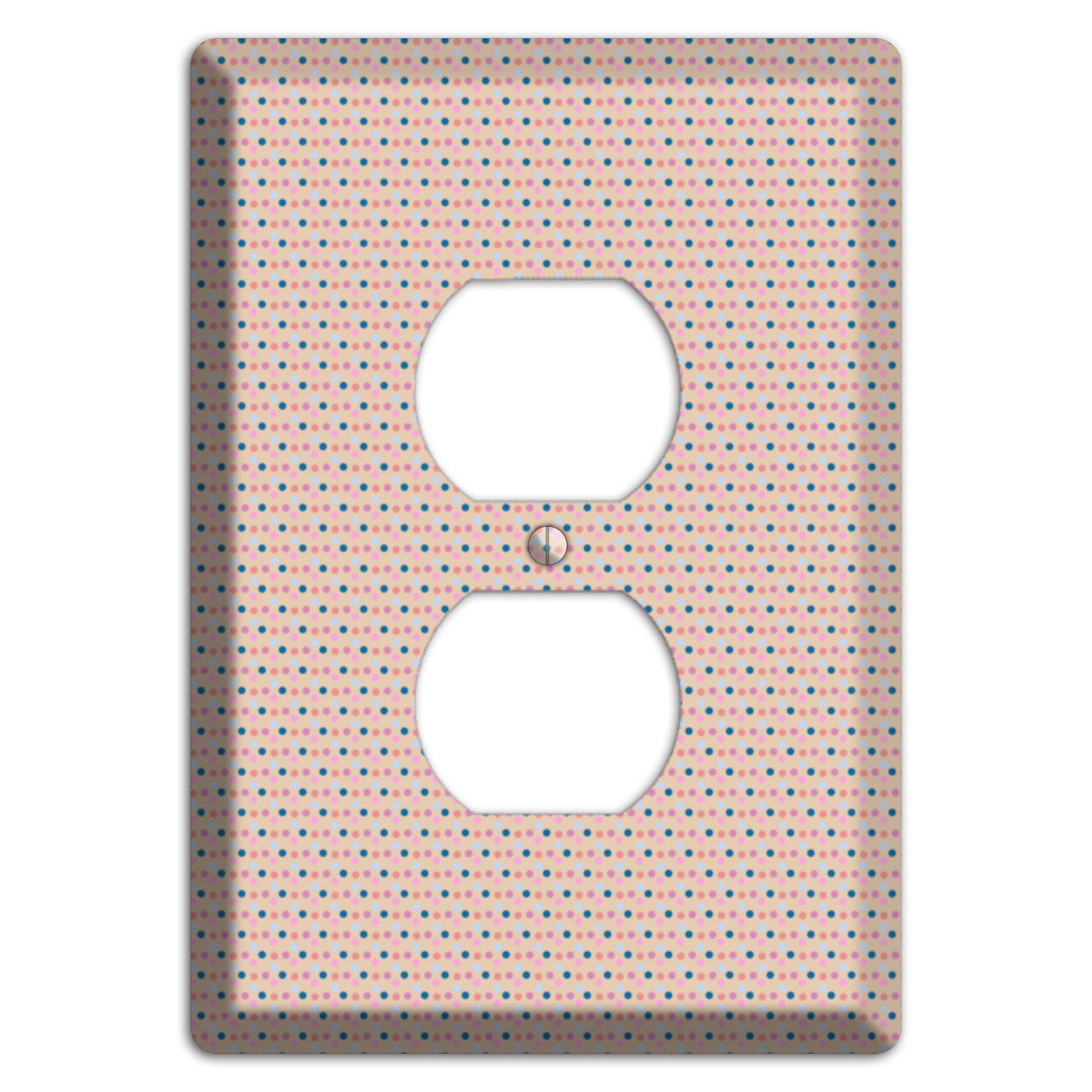 Multi Dusty Pink Tiny Dots Duplex Outlet Wallplate