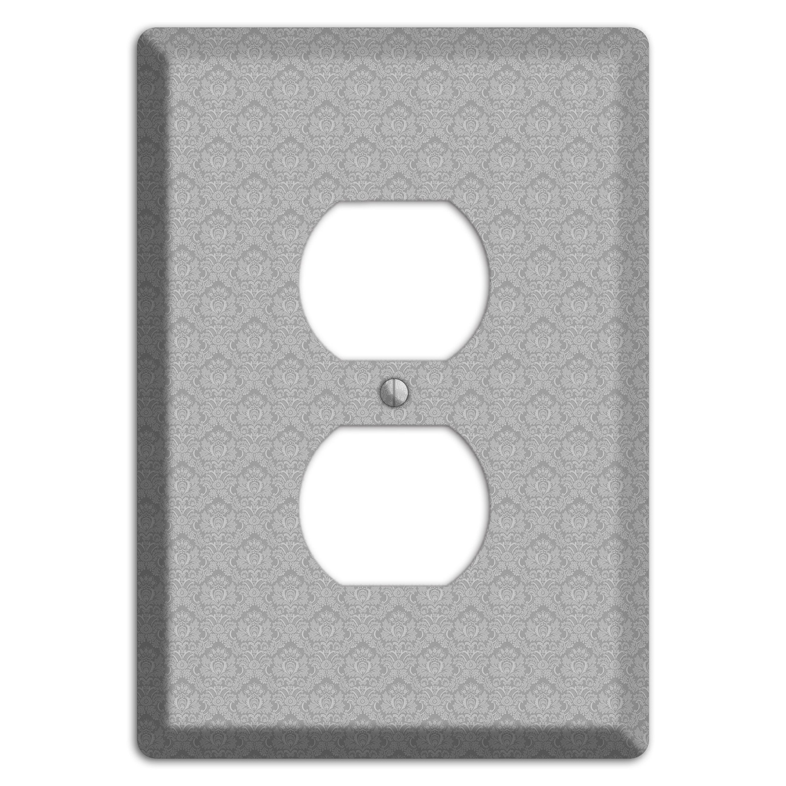 Light Grey Cartouche Duplex Outlet Wallplate