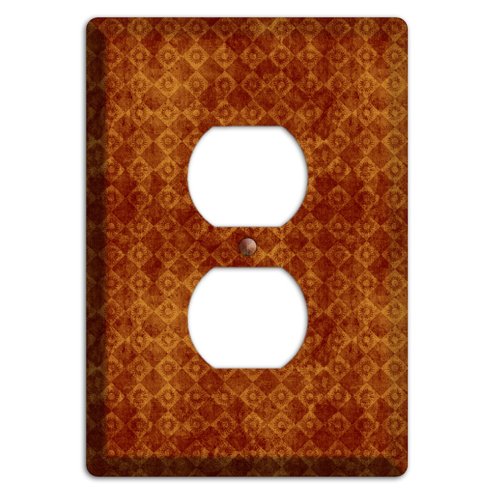 Maroon Diamond Circles Duplex Outlet Wallplate
