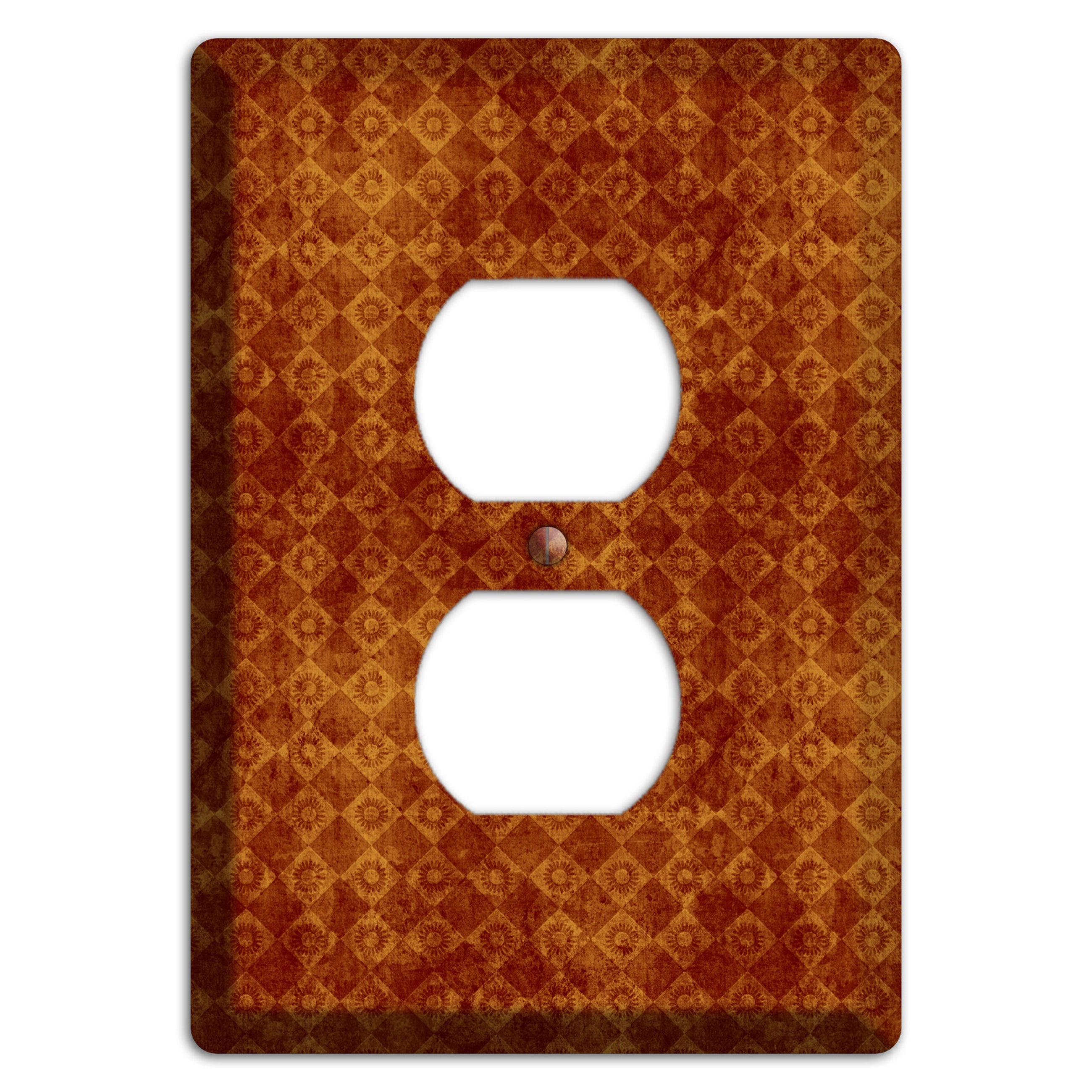 Maroon Diamond Circles Duplex Outlet Wallplate