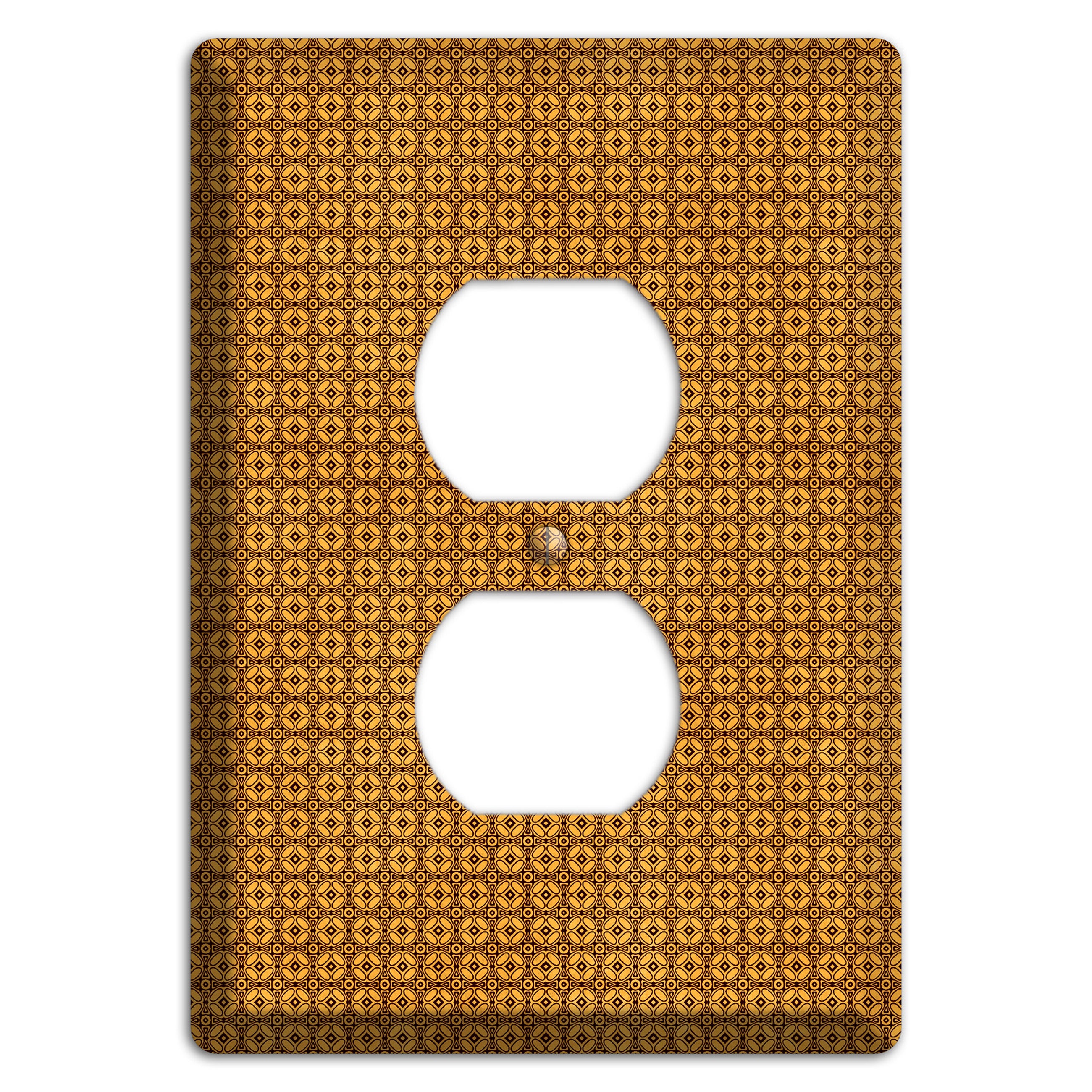 Multi Maroon Orange Arabesque Duplex Outlet Wallplate