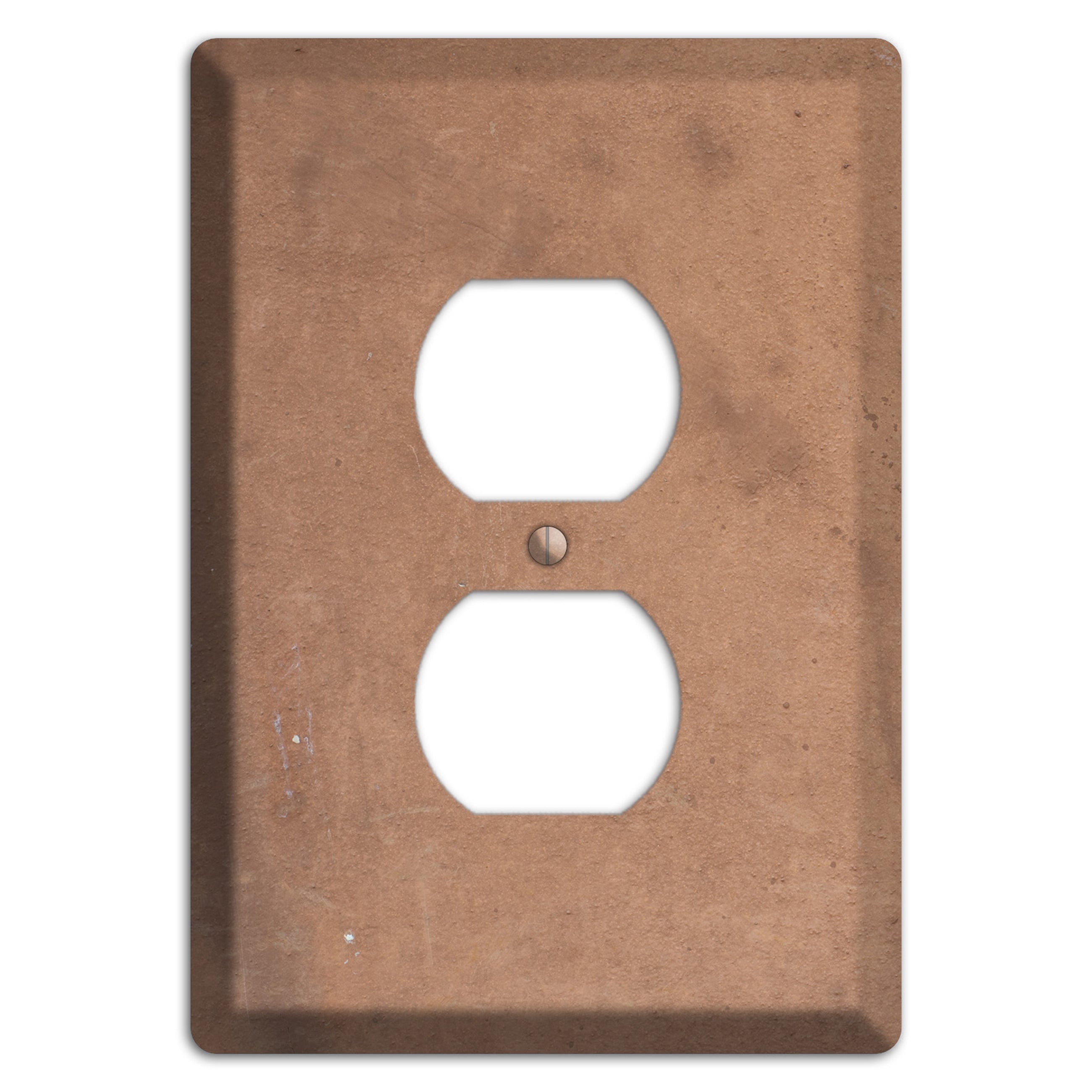Light Brown Concrete Duplex Outlet Wallplate