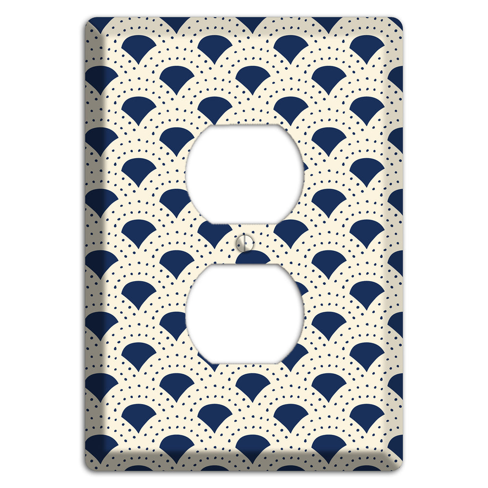 Navy Confetti Fan Duplex Outlet Wallplate