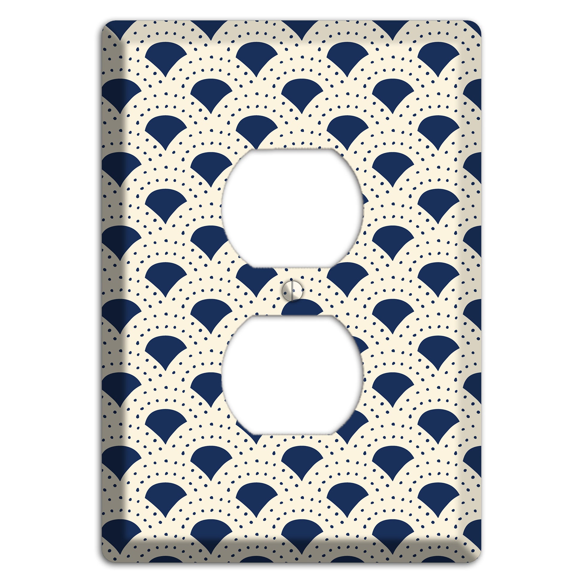 Navy Confetti Fan Duplex Outlet Wallplate