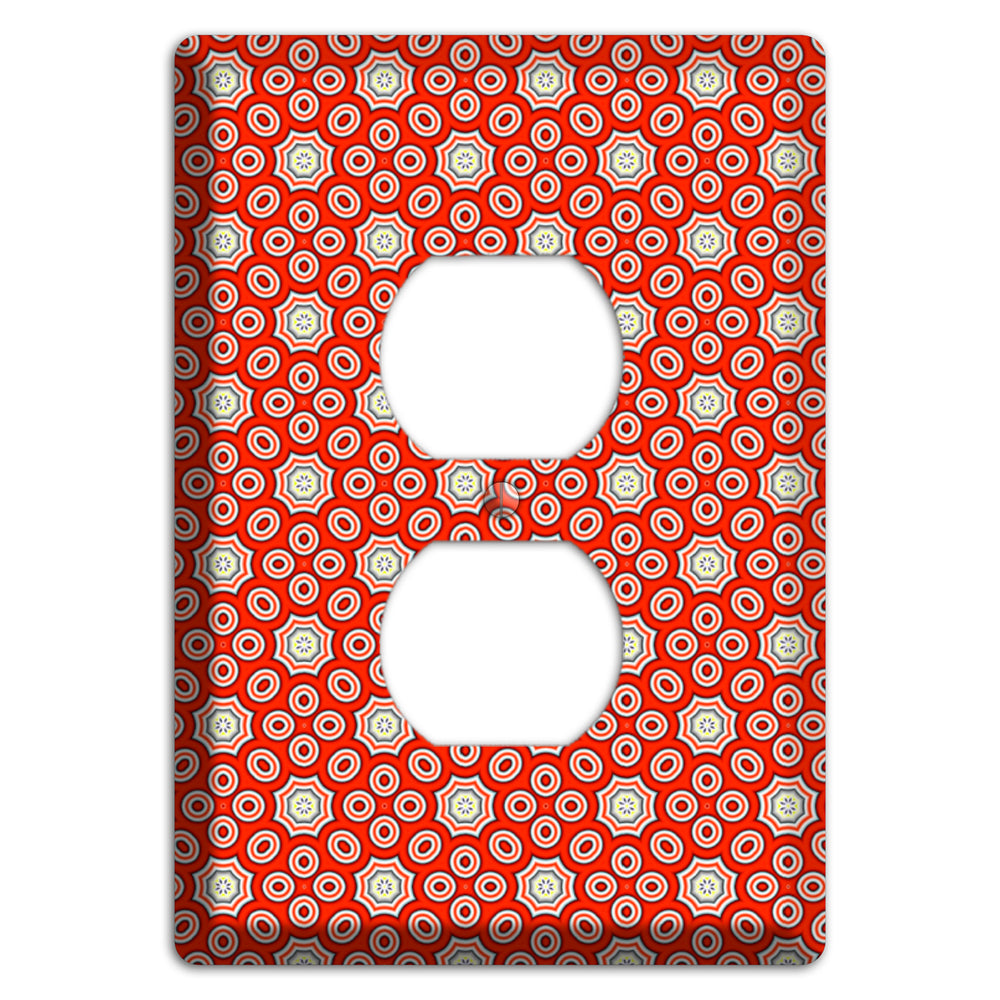Red Foulard Duplex Outlet Wallplate