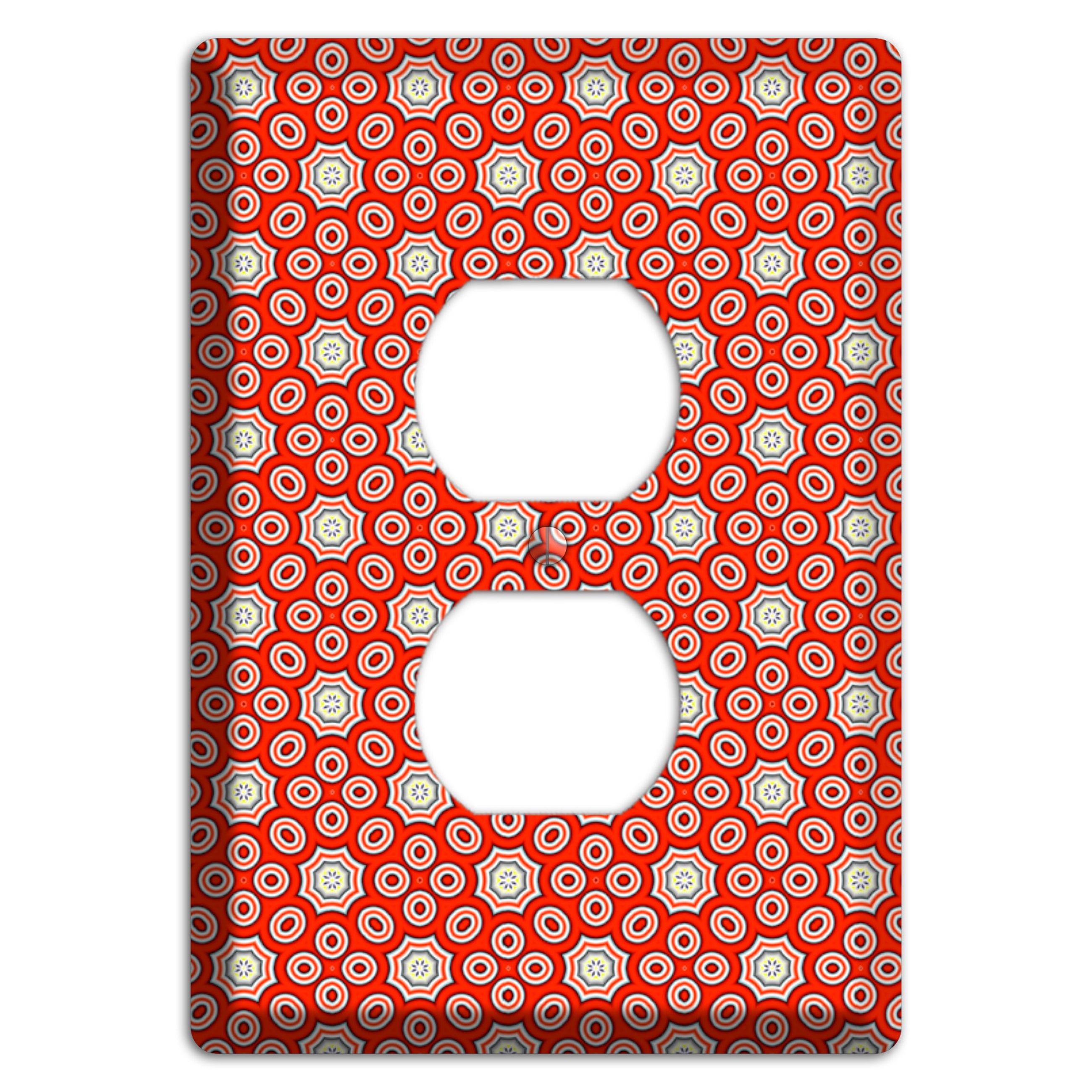 Red Foulard Duplex Outlet Wallplate