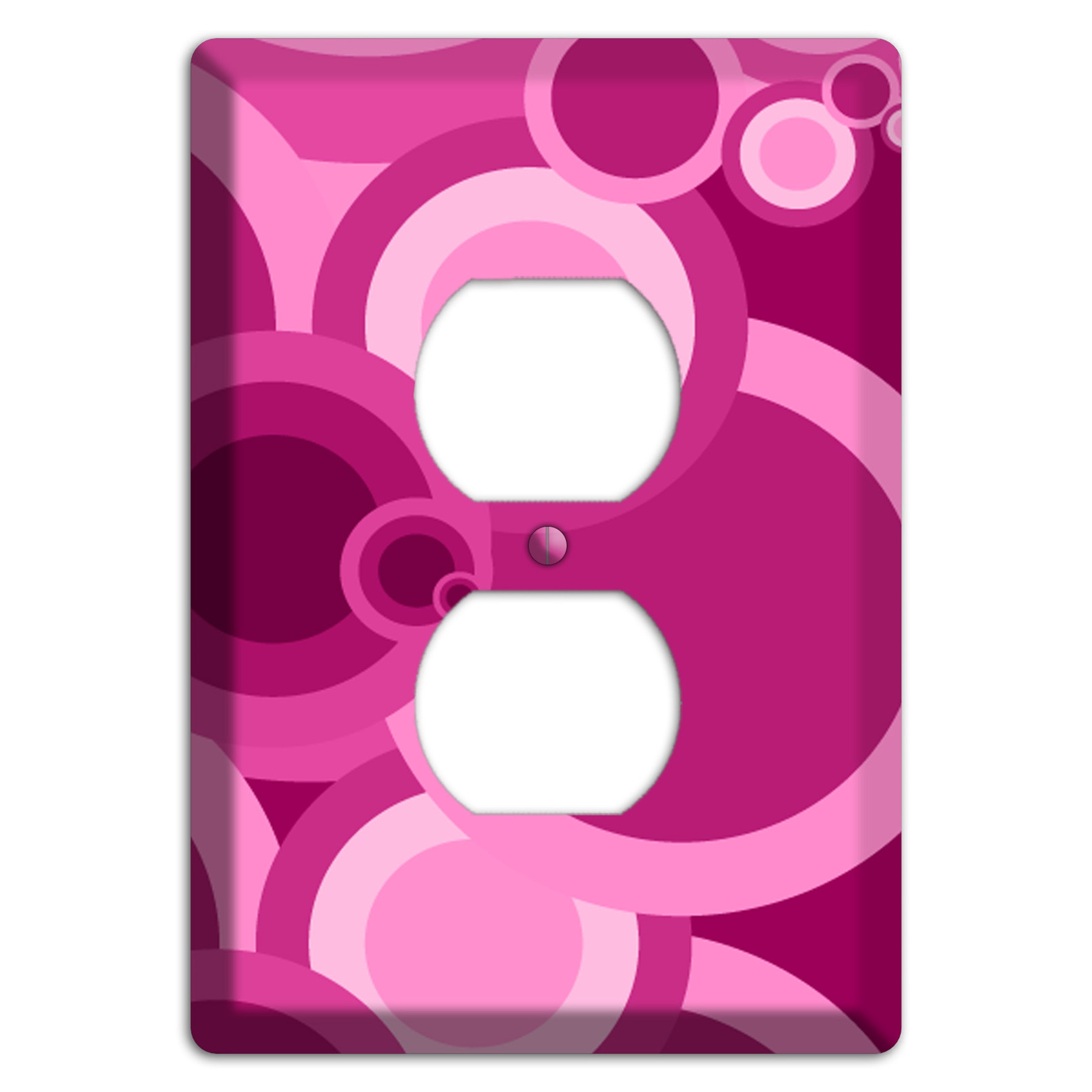 Pink and Fuschia Circles Duplex Outlet Wallplate