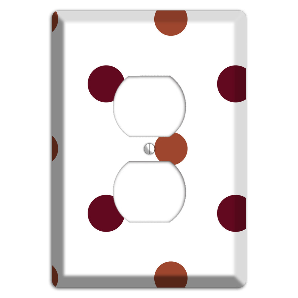 Multi Brown Medium Polka Dots Duplex Outlet Wallplate