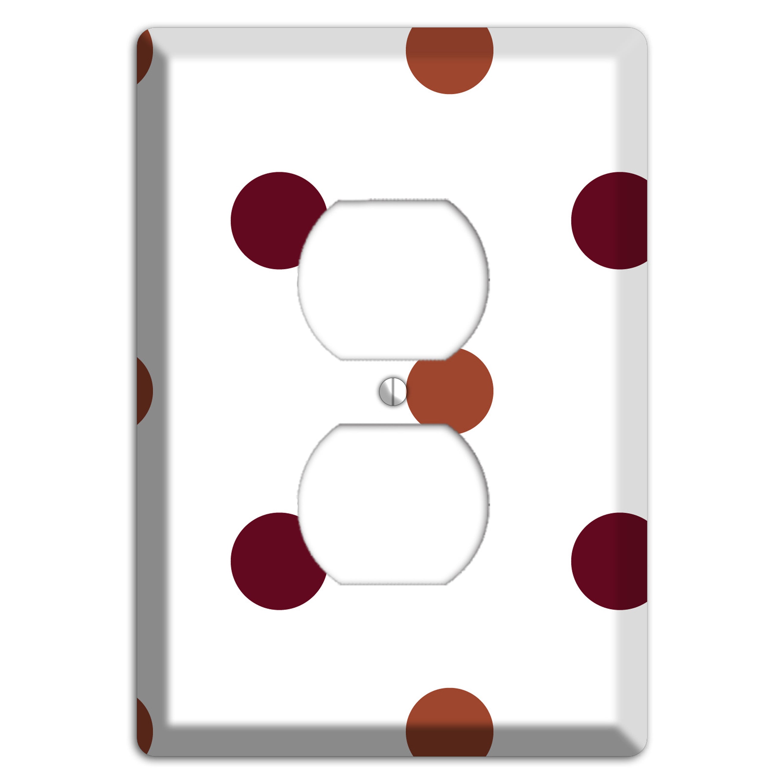 Multi Brown Medium Polka Dots Duplex Outlet Wallplate