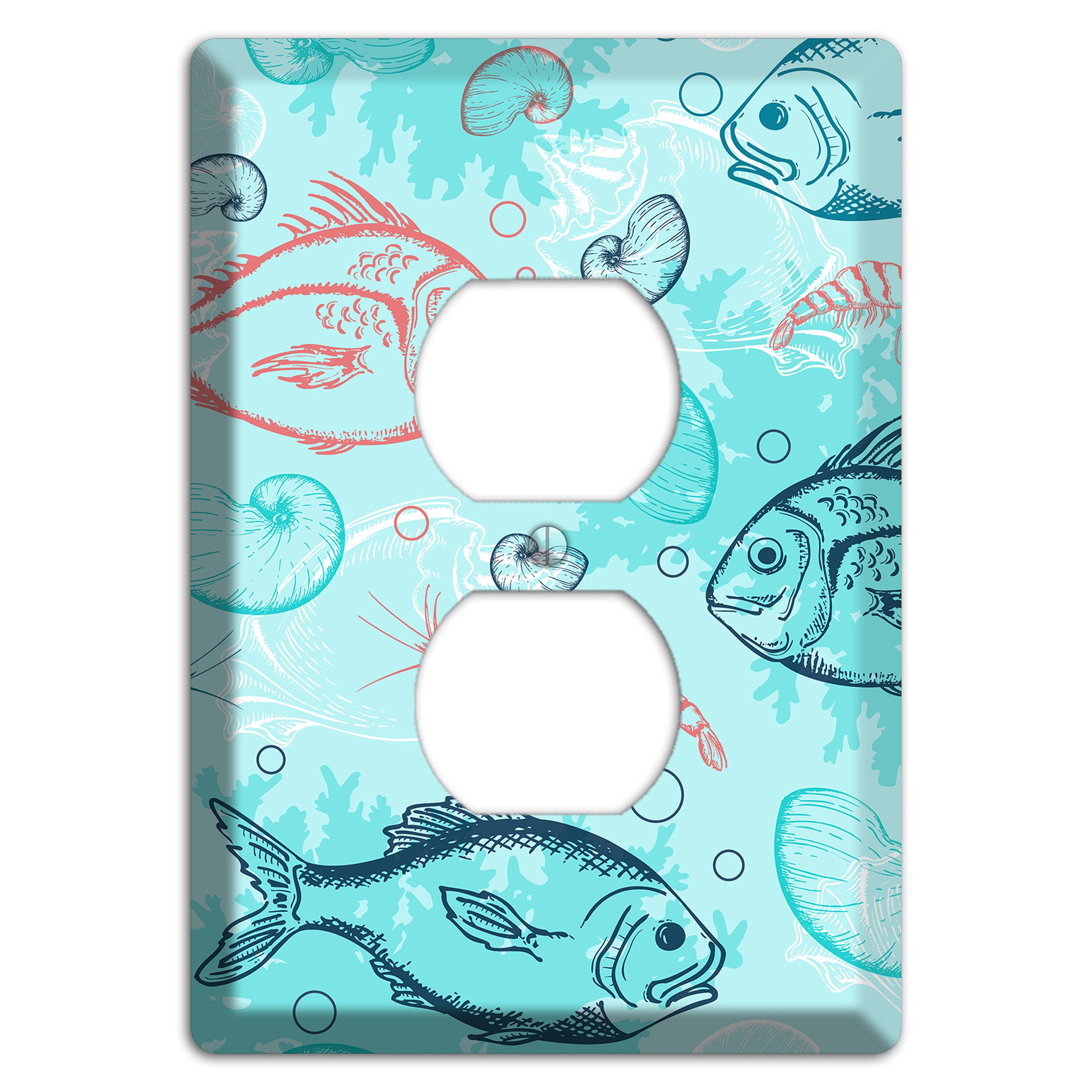 Mixed Sea Life Style 24 Duplex Outlet Wallplate